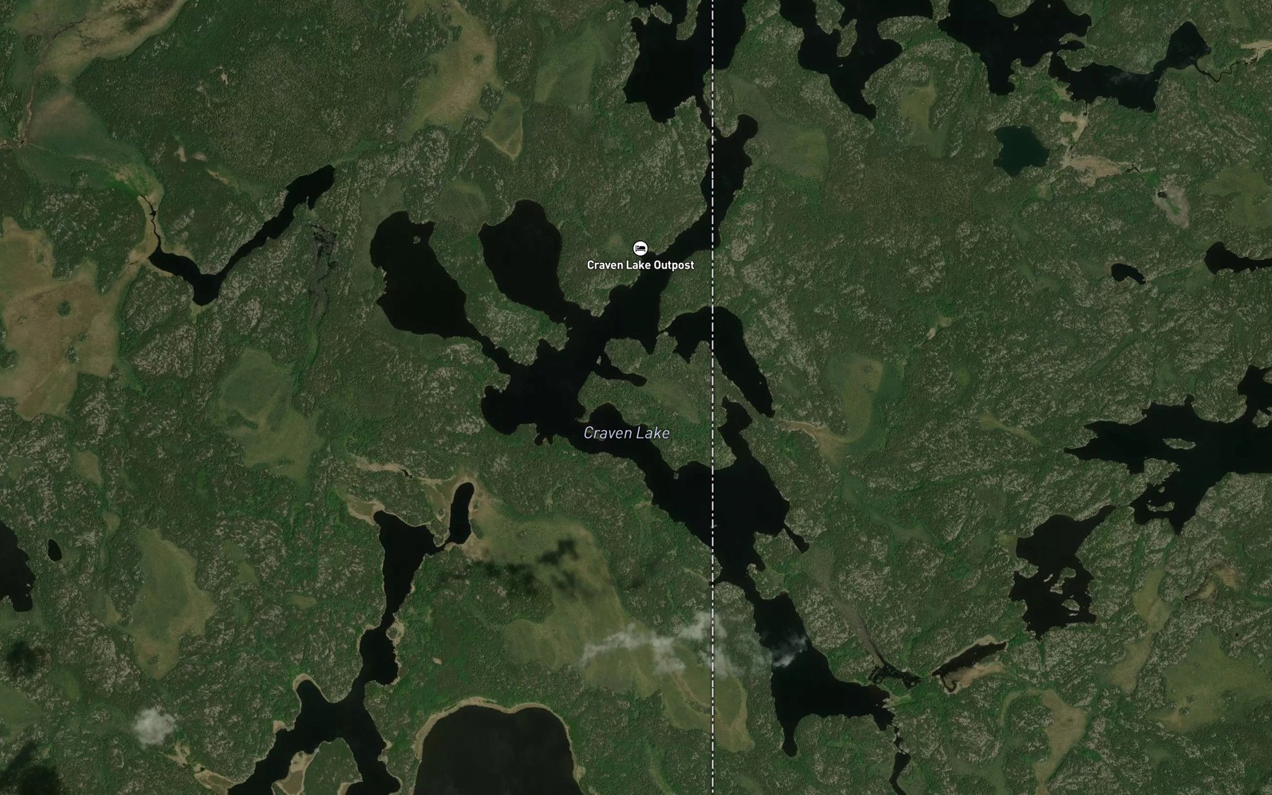 Satellite map of the Craven Lake