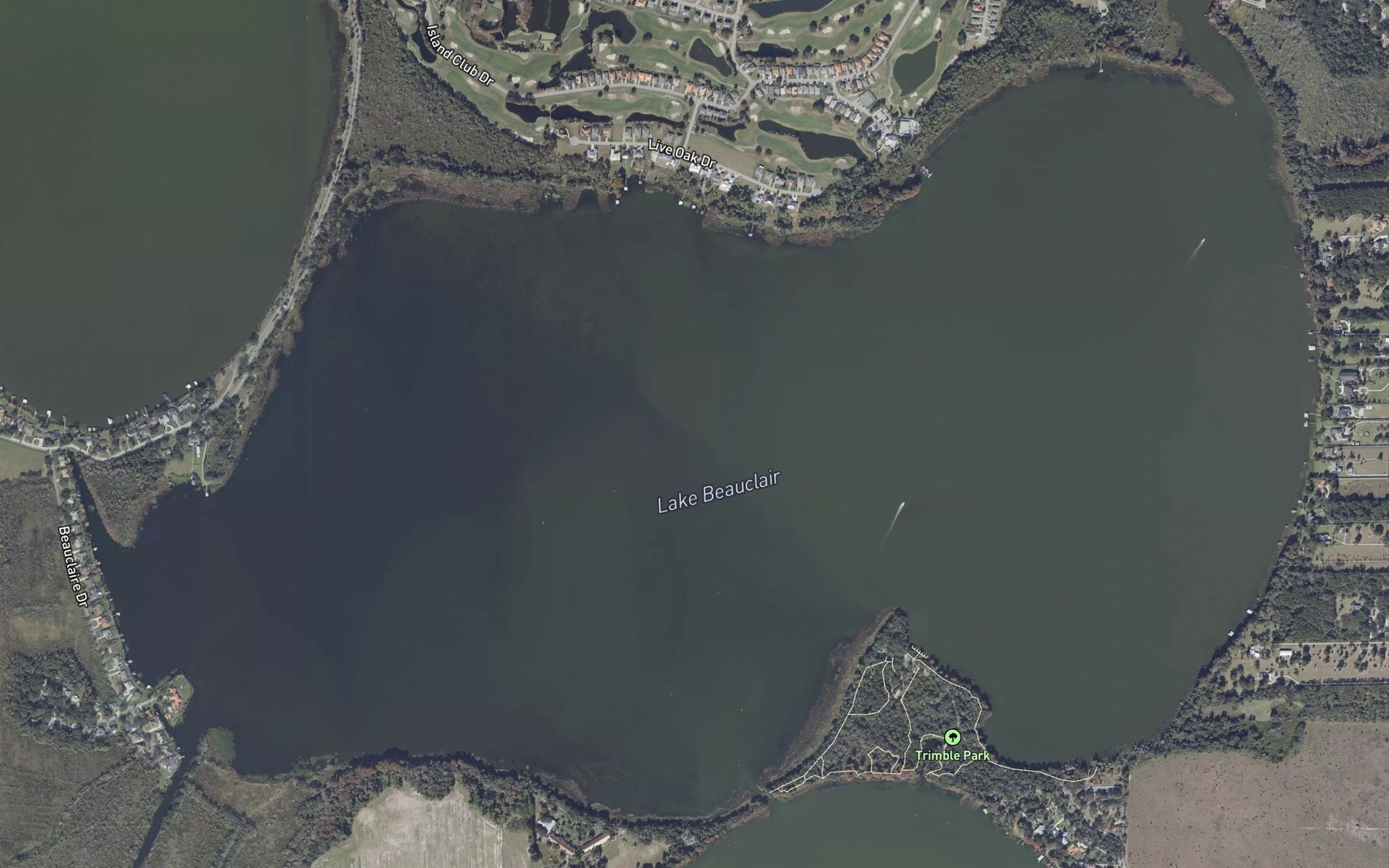 Satellite map of the Lake Beauclair