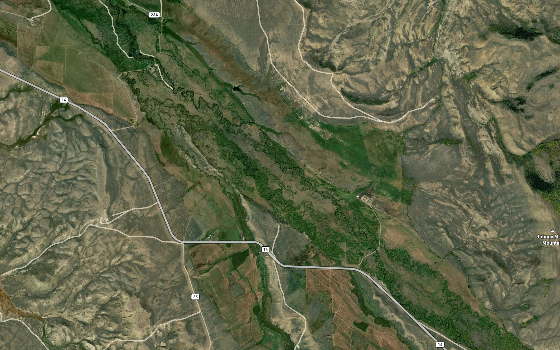 Satellite map of the Terrell Ditch