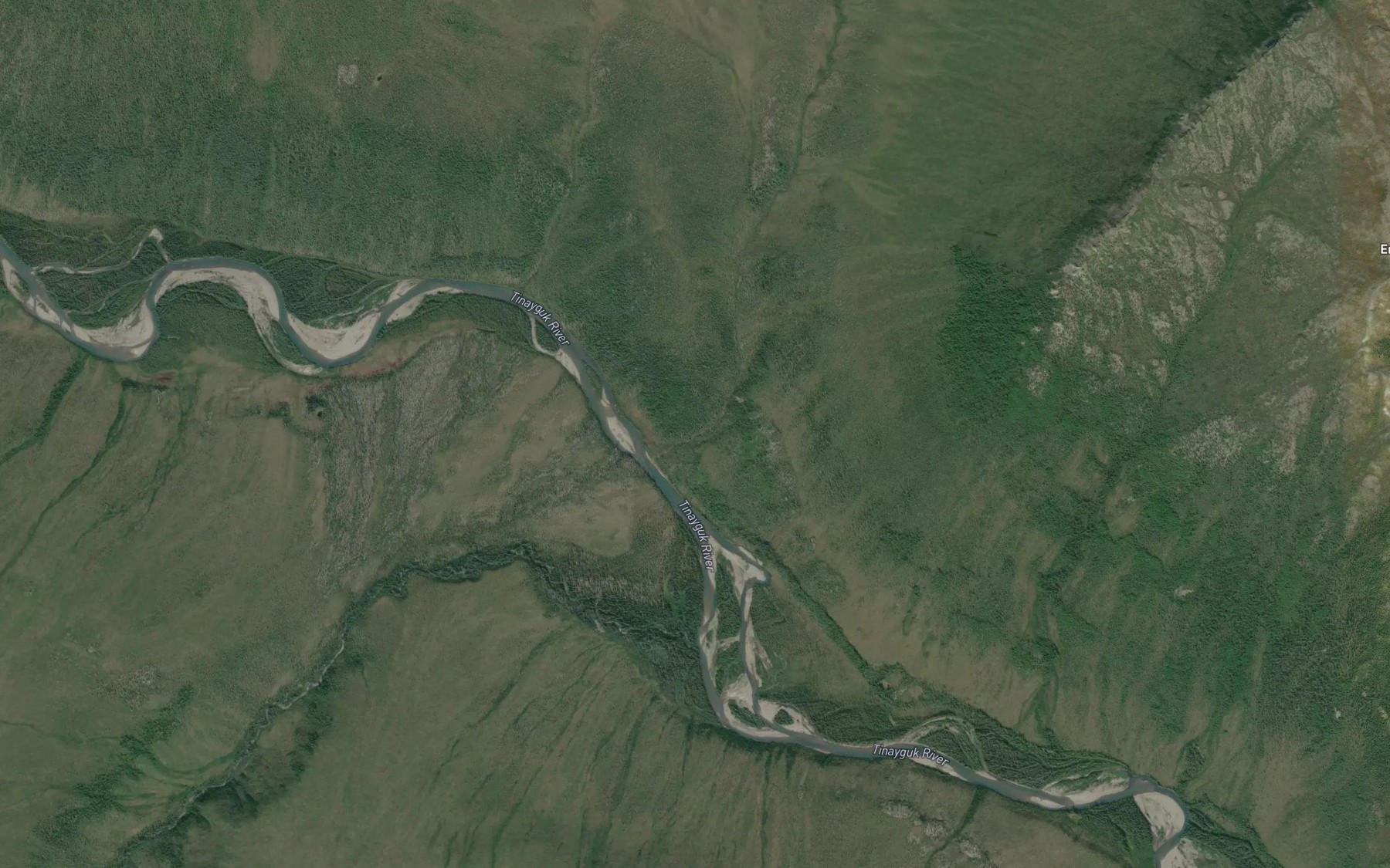 Satellite map of the Pass Creek