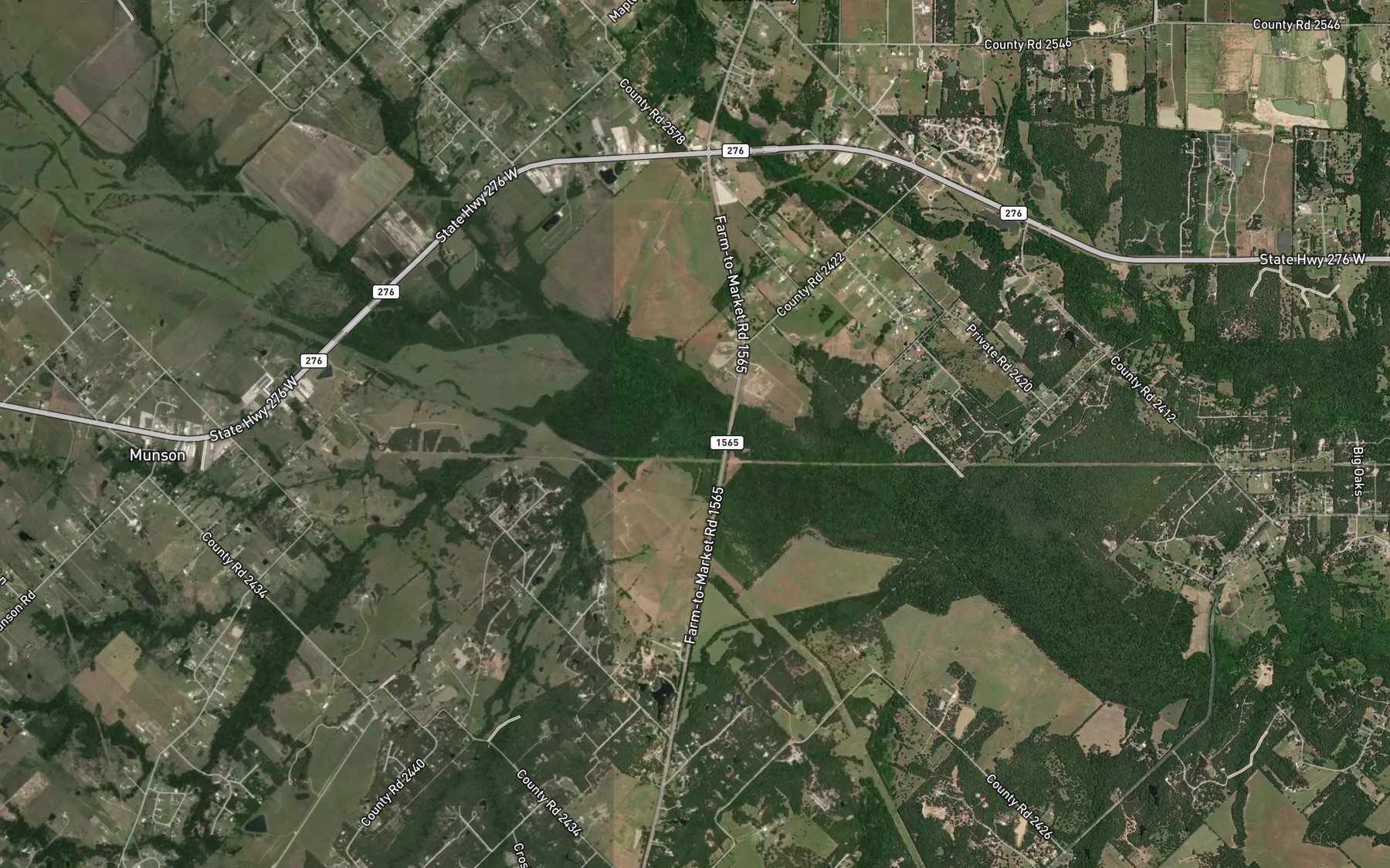 Satellite map of the Renfro Creek