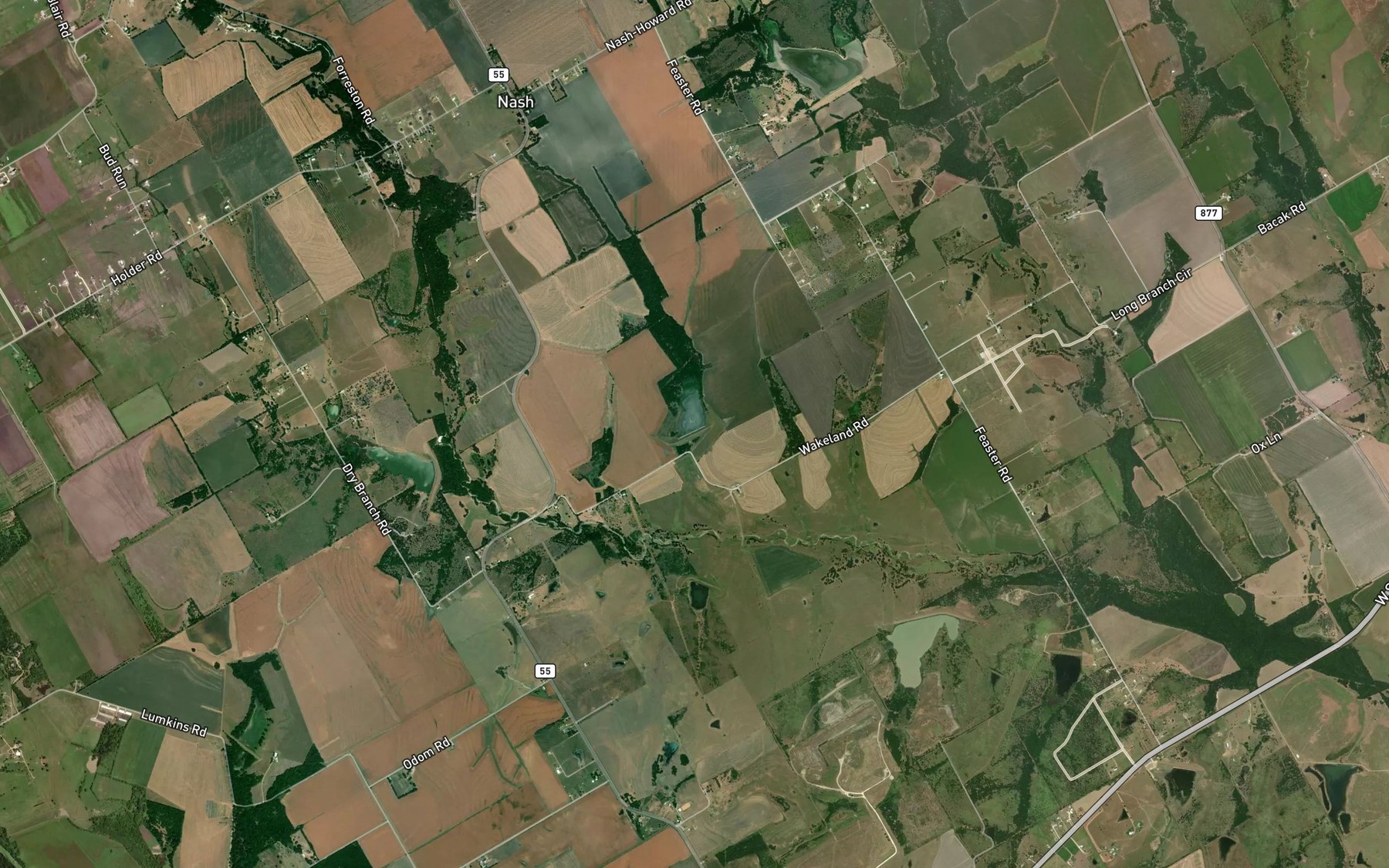 Satellite map of the Soil Conservation Service Site 107 Reservoir