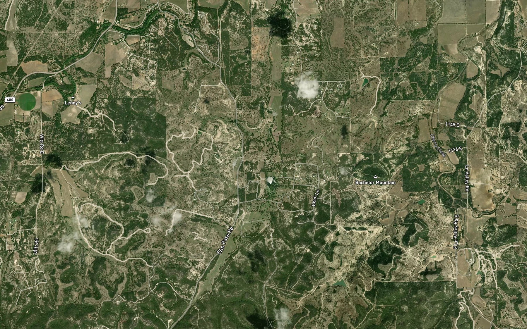 Satellite map of the Tuck Lake