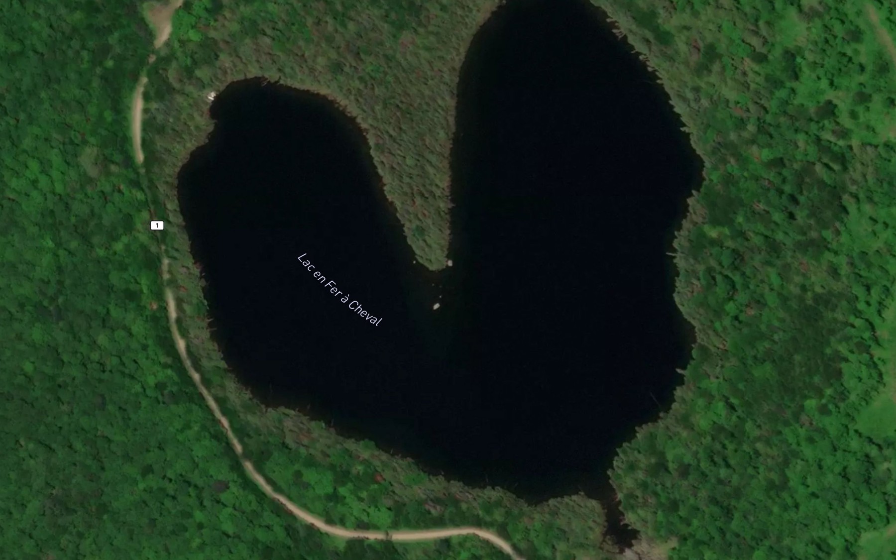 Satellite map of the Lac en Fer a Cheval