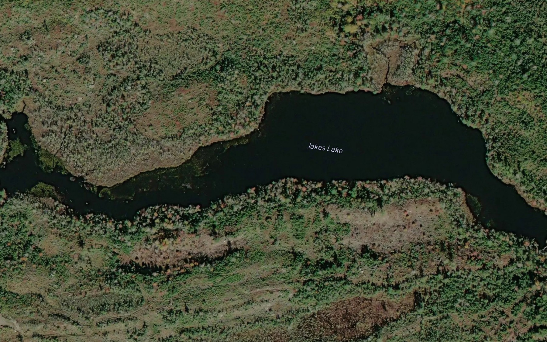 Satellite map of the Jakes Lake
