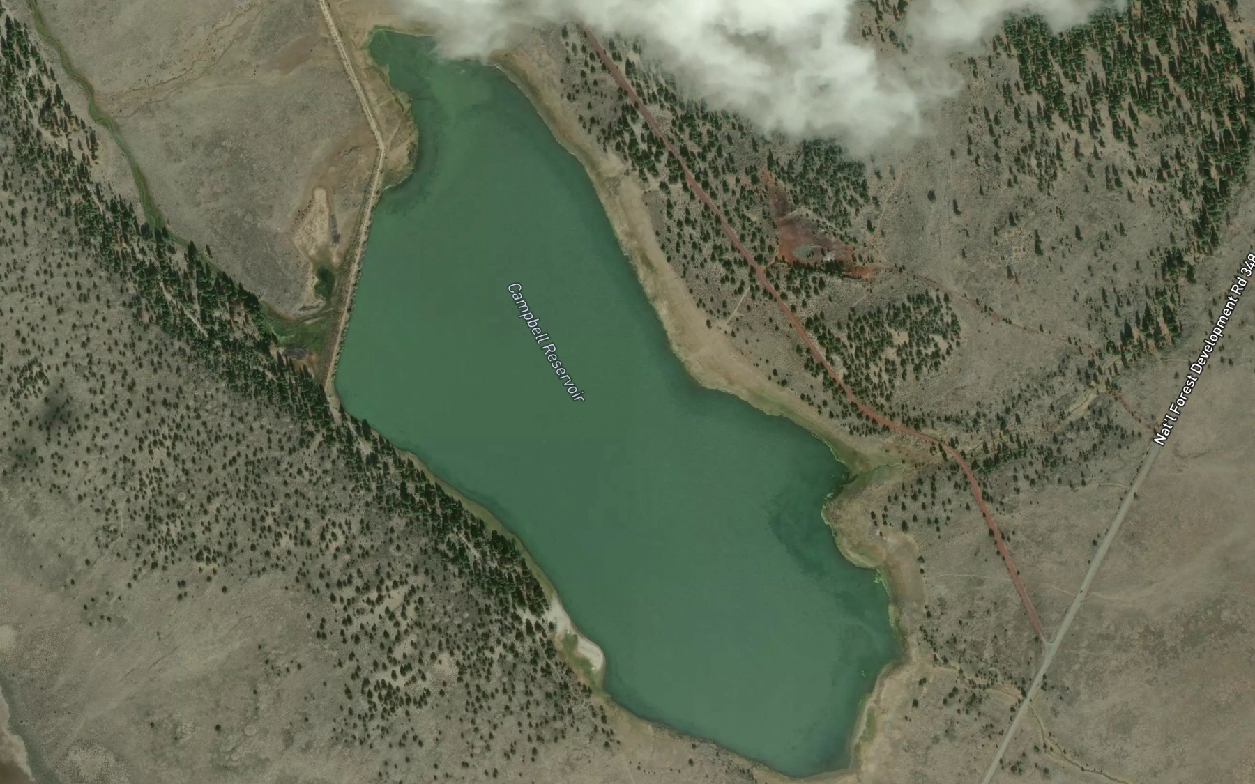 Satellite map of the Campbell Reservoir