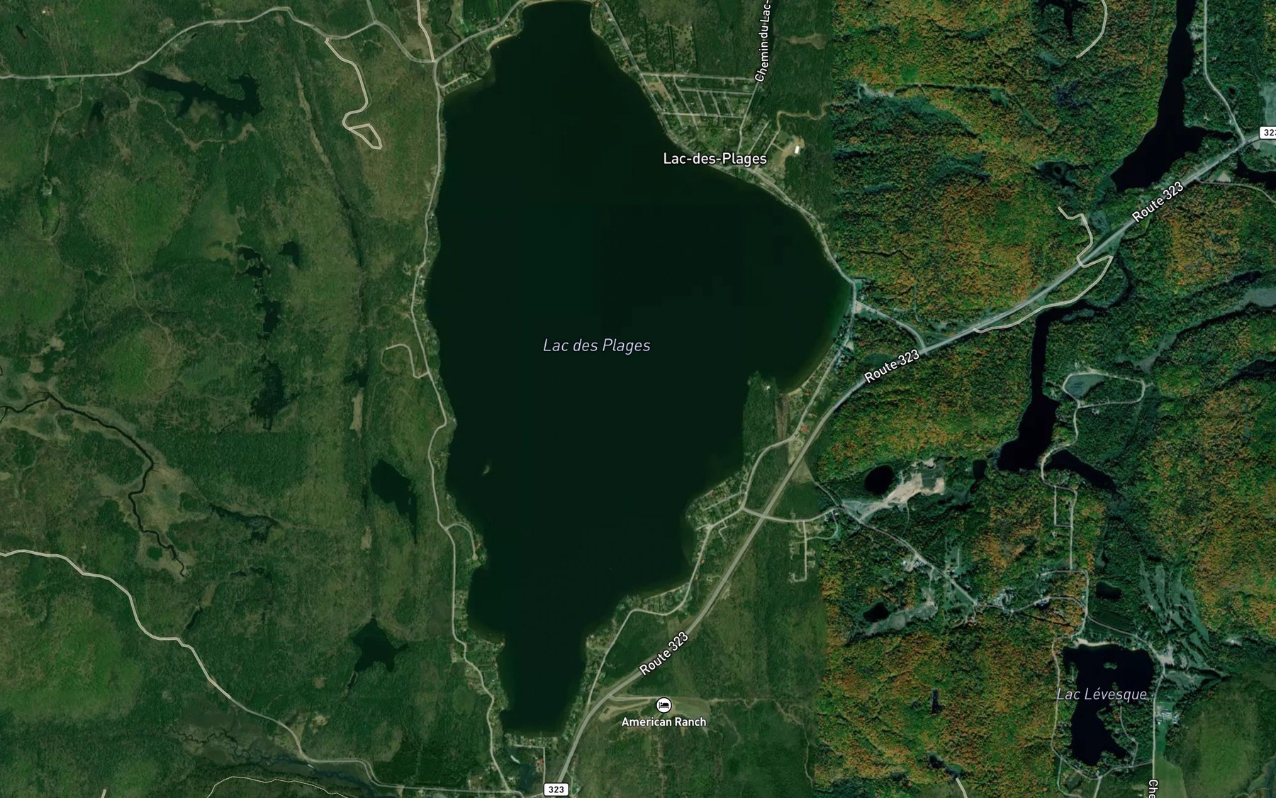 Satellite map of the Lac des Plages