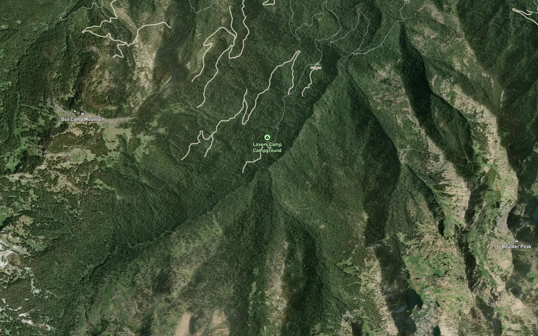 Satellite map of the Red Rock Creek