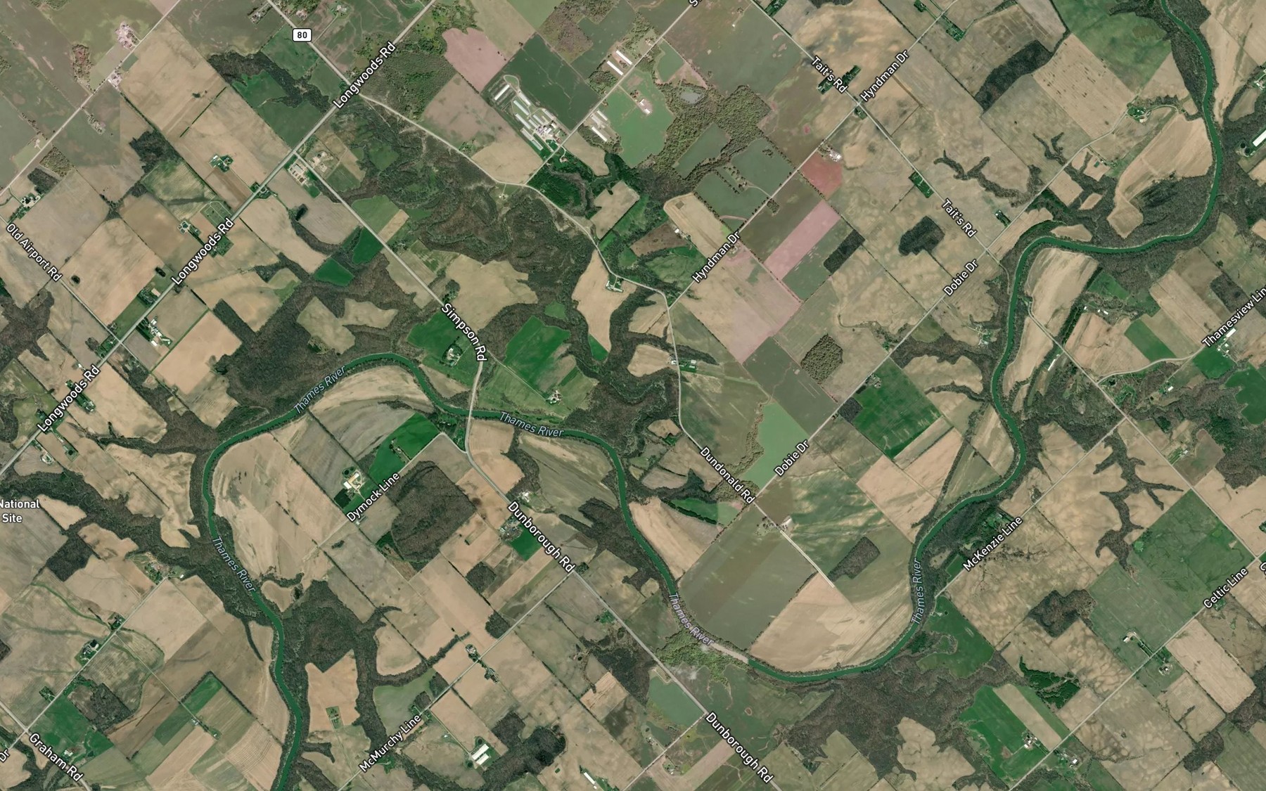 Satellite map of the Newbiggen Creek