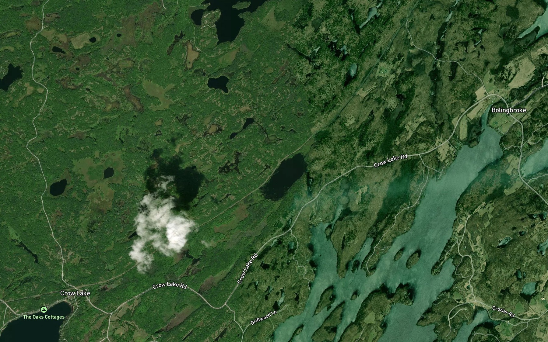 Satellite map of the Little Twin Lakes