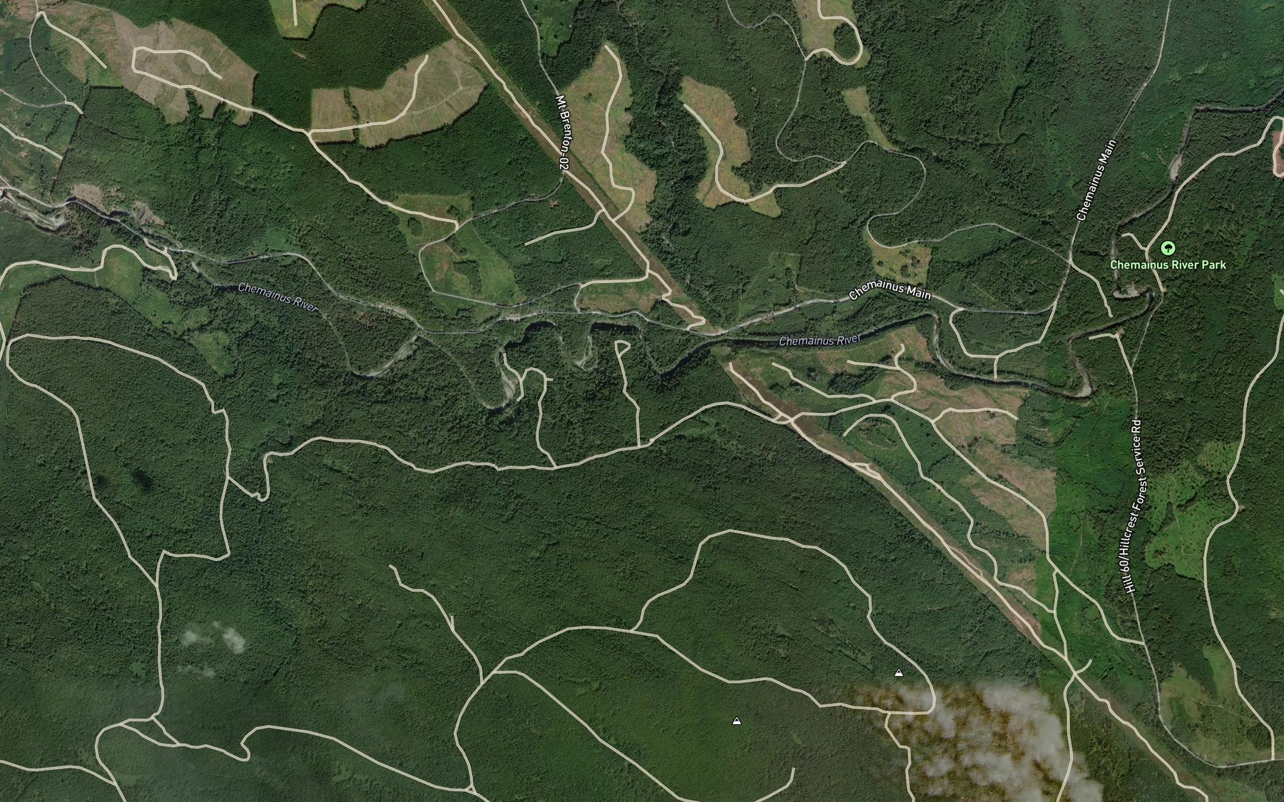 Satellite map of the Solly Creek