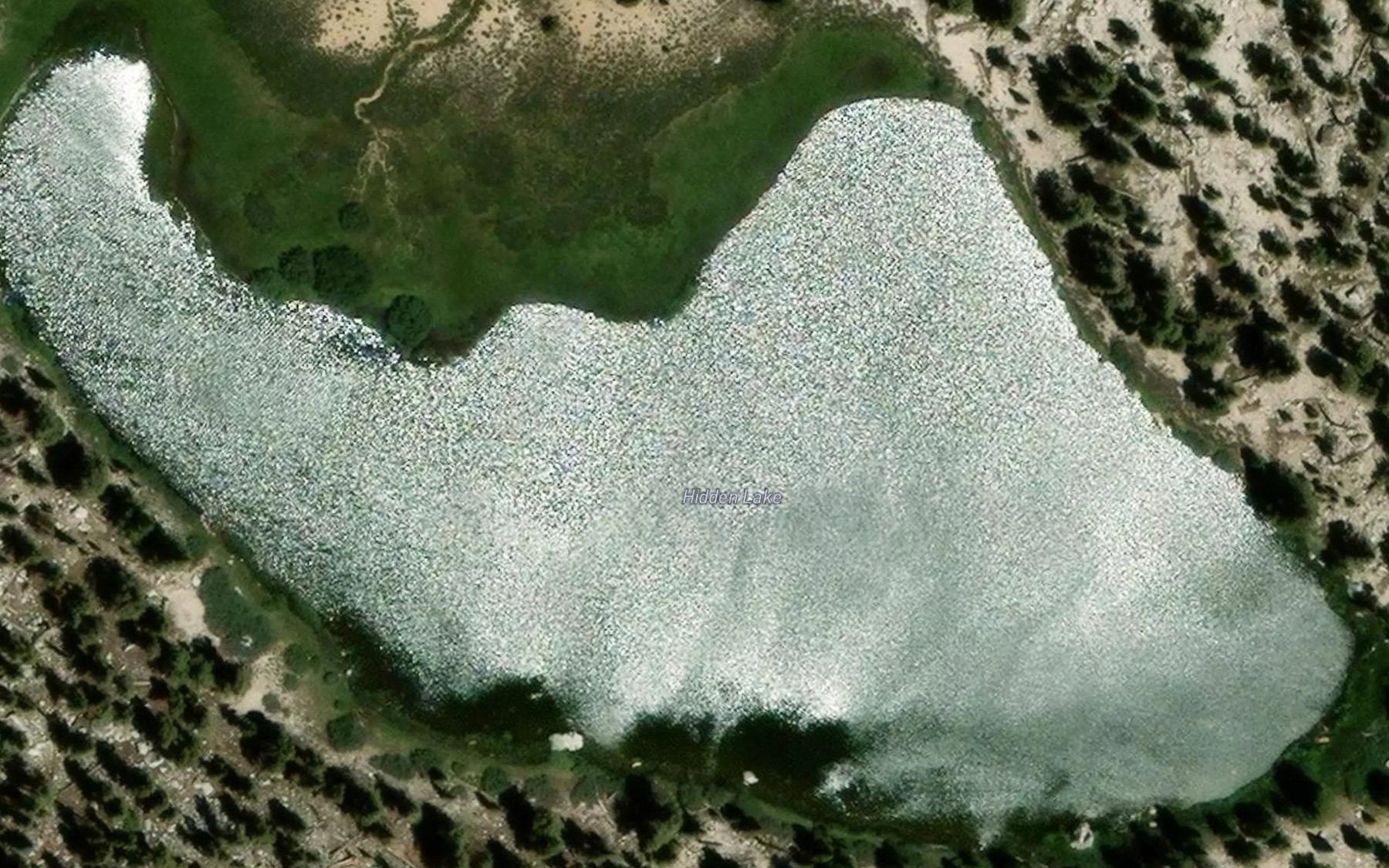 Satellite map of the Hidden Lake