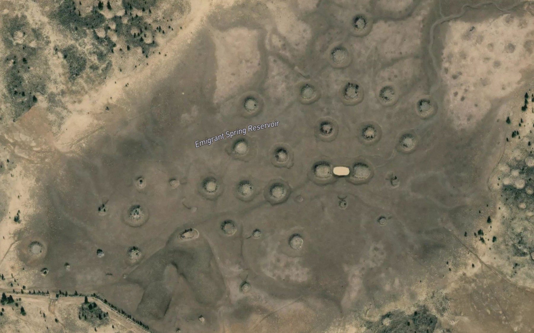 Satellite map of the Emigrant Spring Reservoir