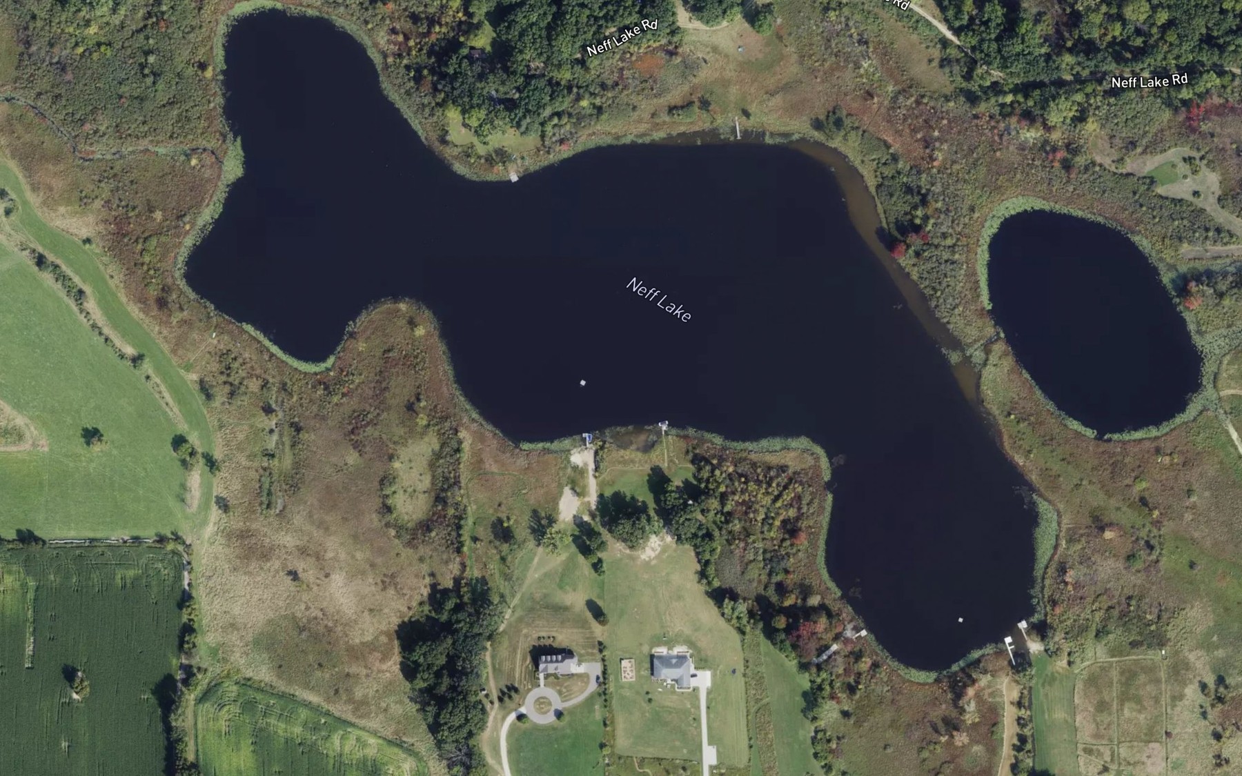 Satellite map of the Neff Lake