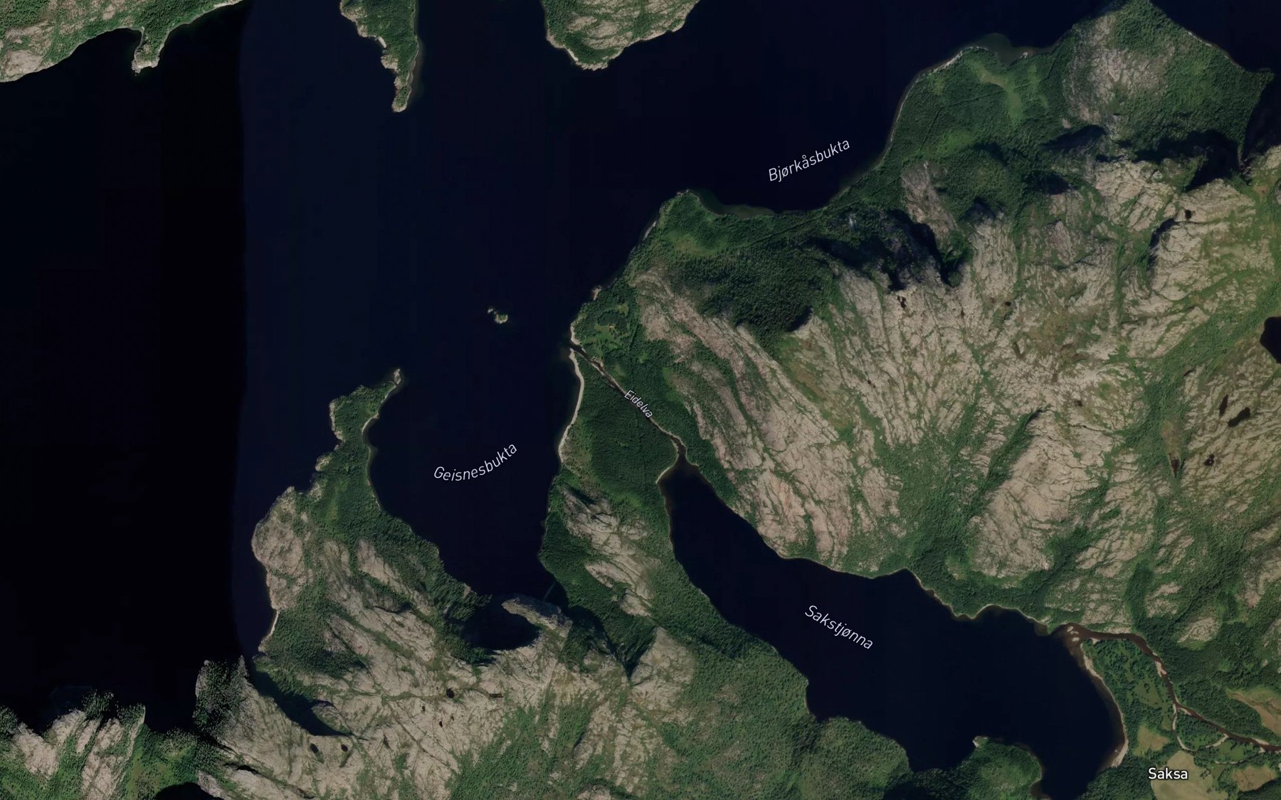 Satellite map of the Eidelva