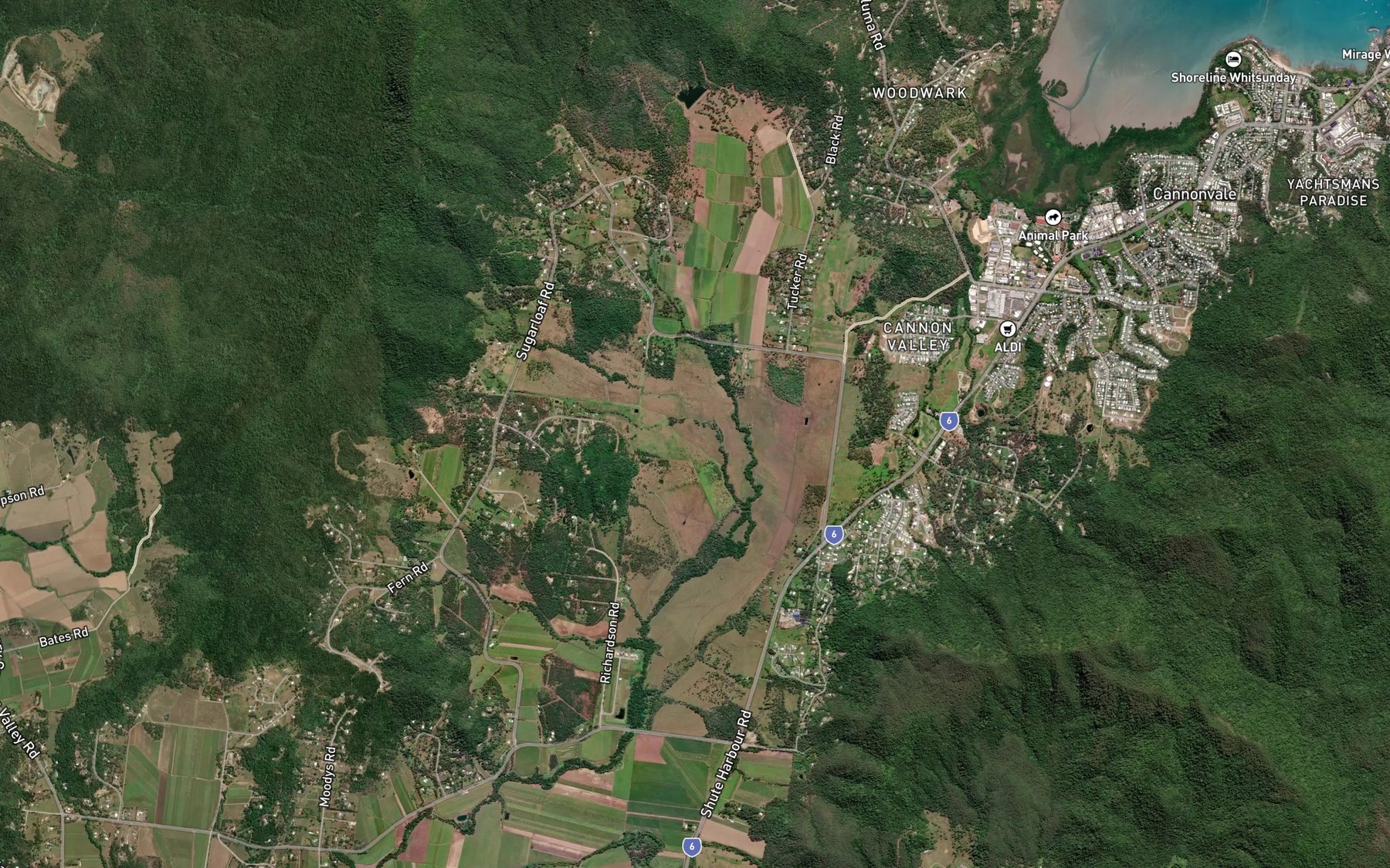 Satellite map of the Bullock Creek
