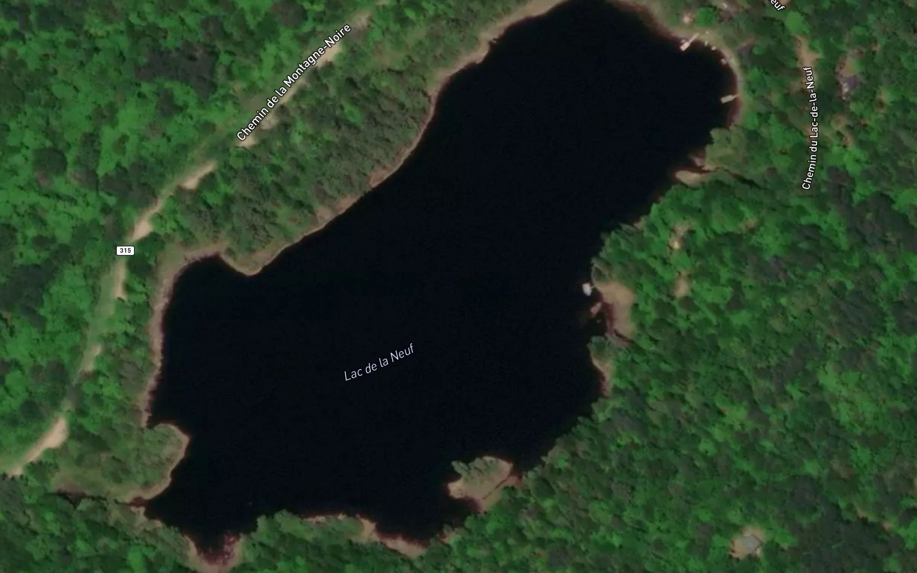 Satellite map of the Lac de la Neuf