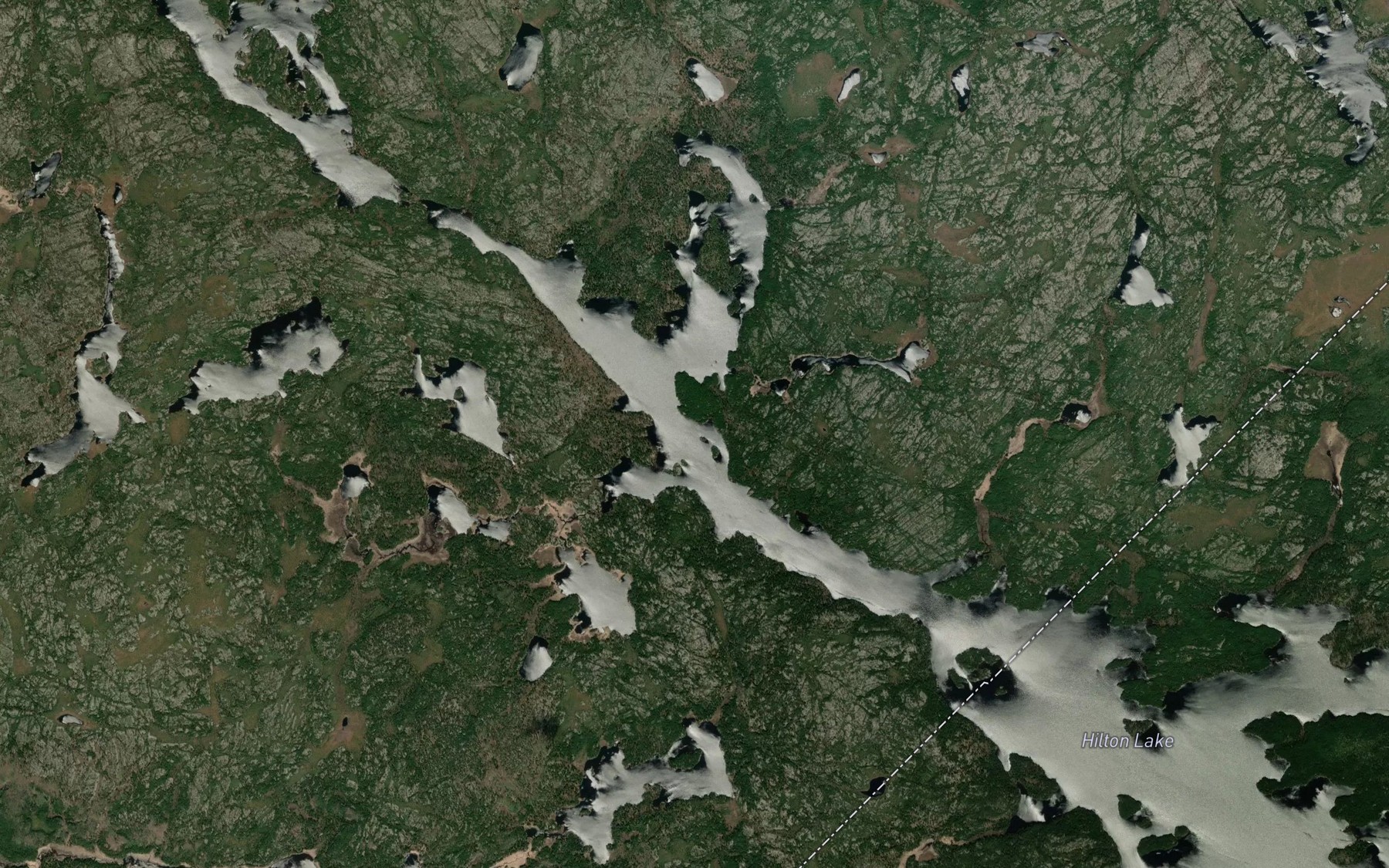Satellite map of the Hilton Lake