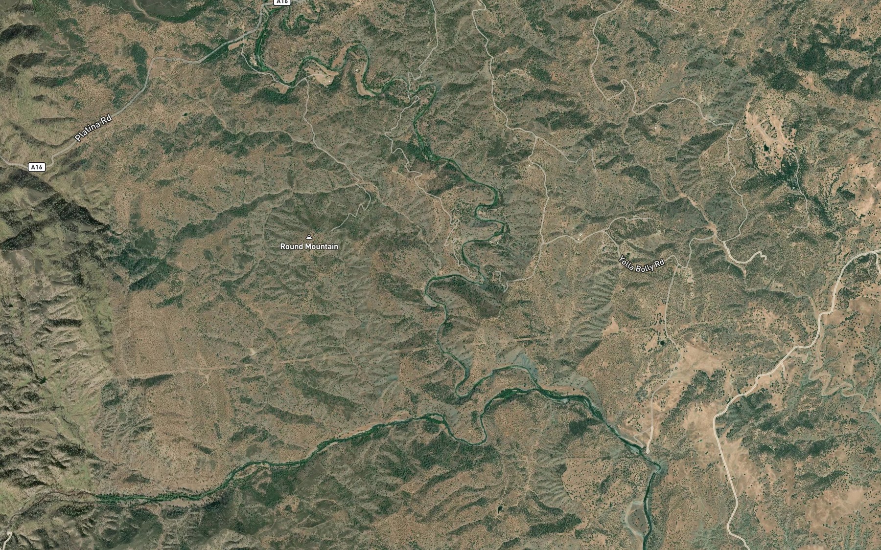 Satellite map of the Rocky Creek