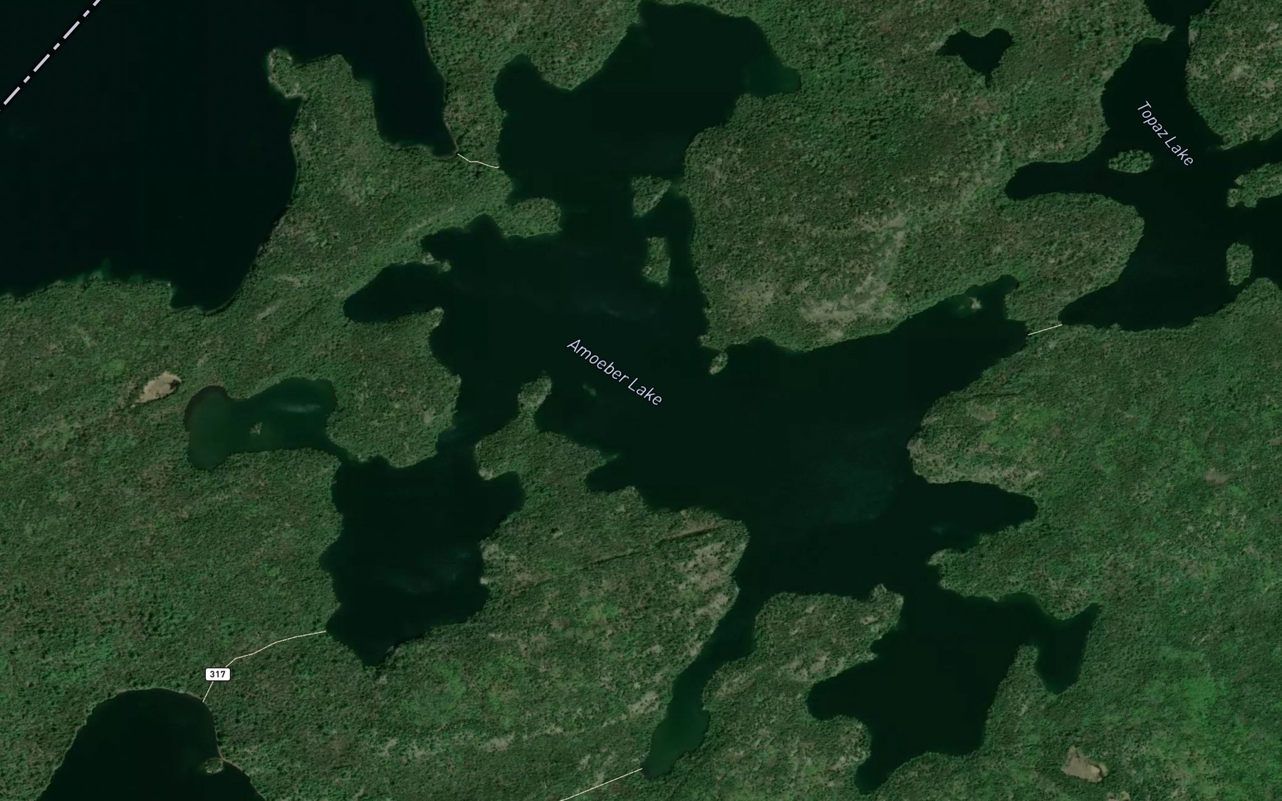 Satellite map of the Amoeber Lake