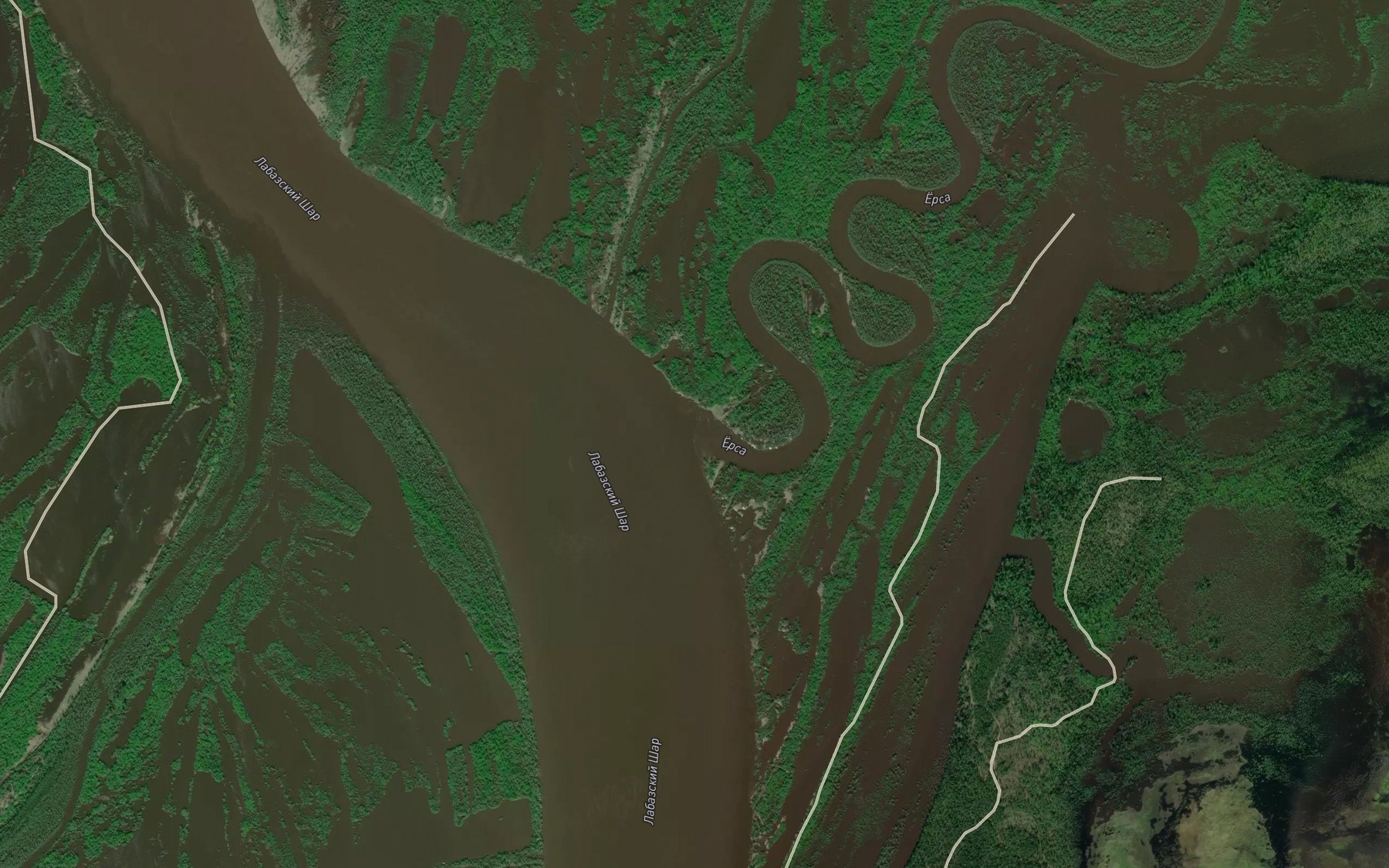 Satellite map of the Yersha
