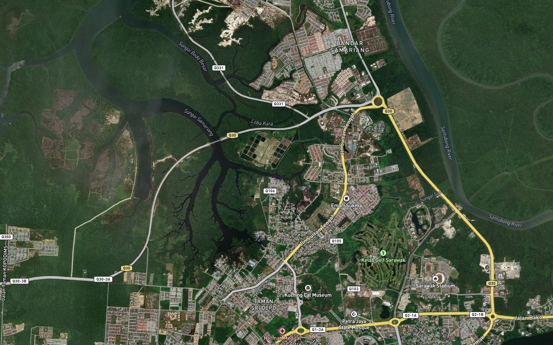 Satellite map of the Loba Tiga