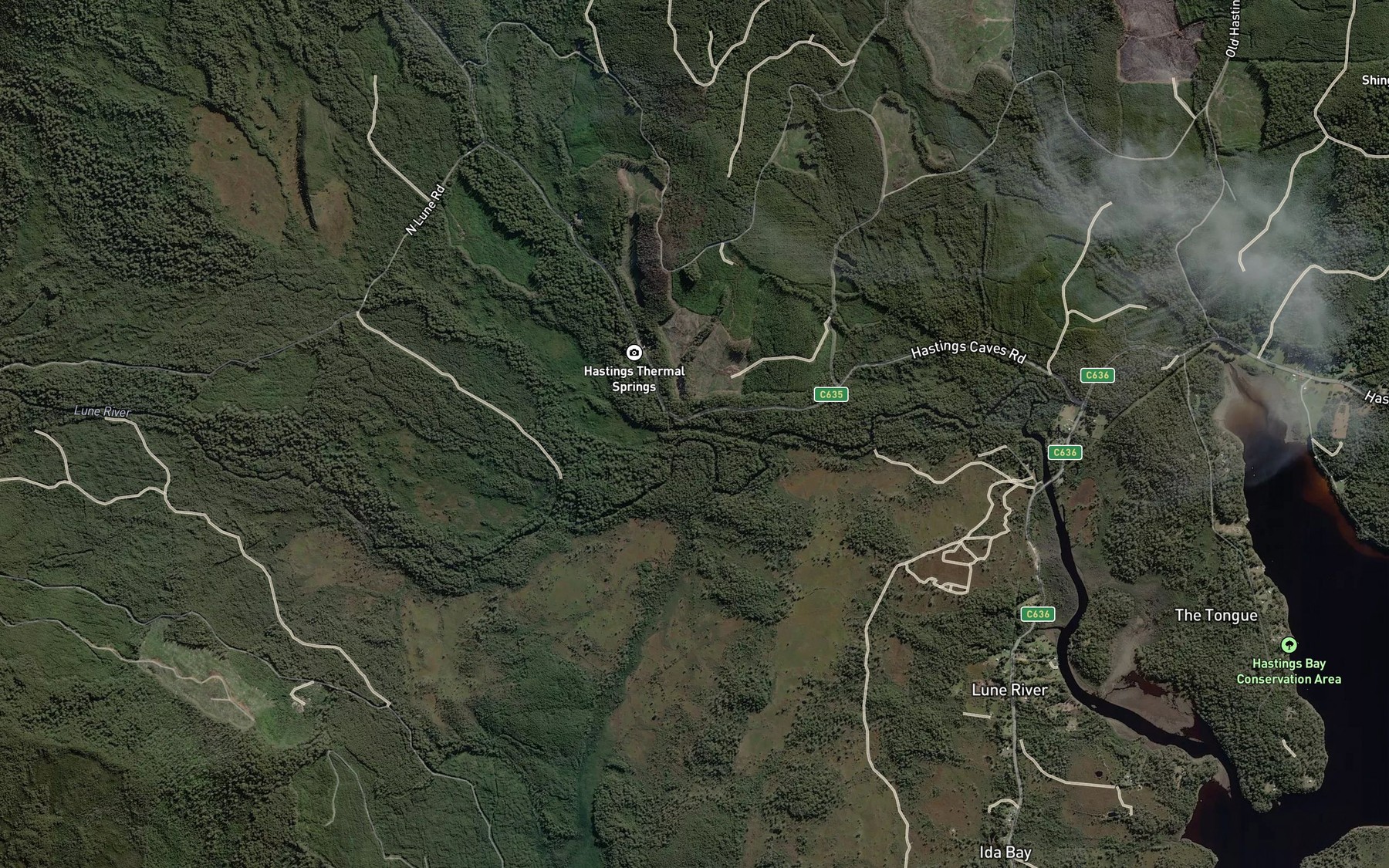 Satellite map of the Hot Springs Creek