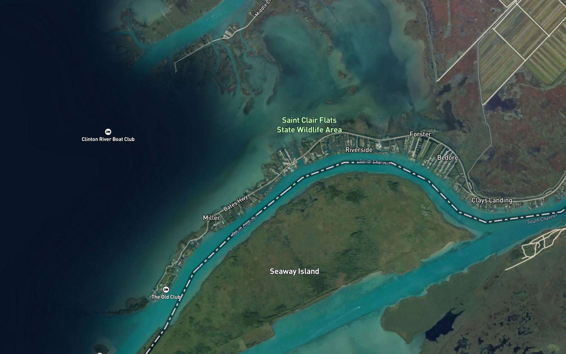 Satellite map of the Bedford Highway