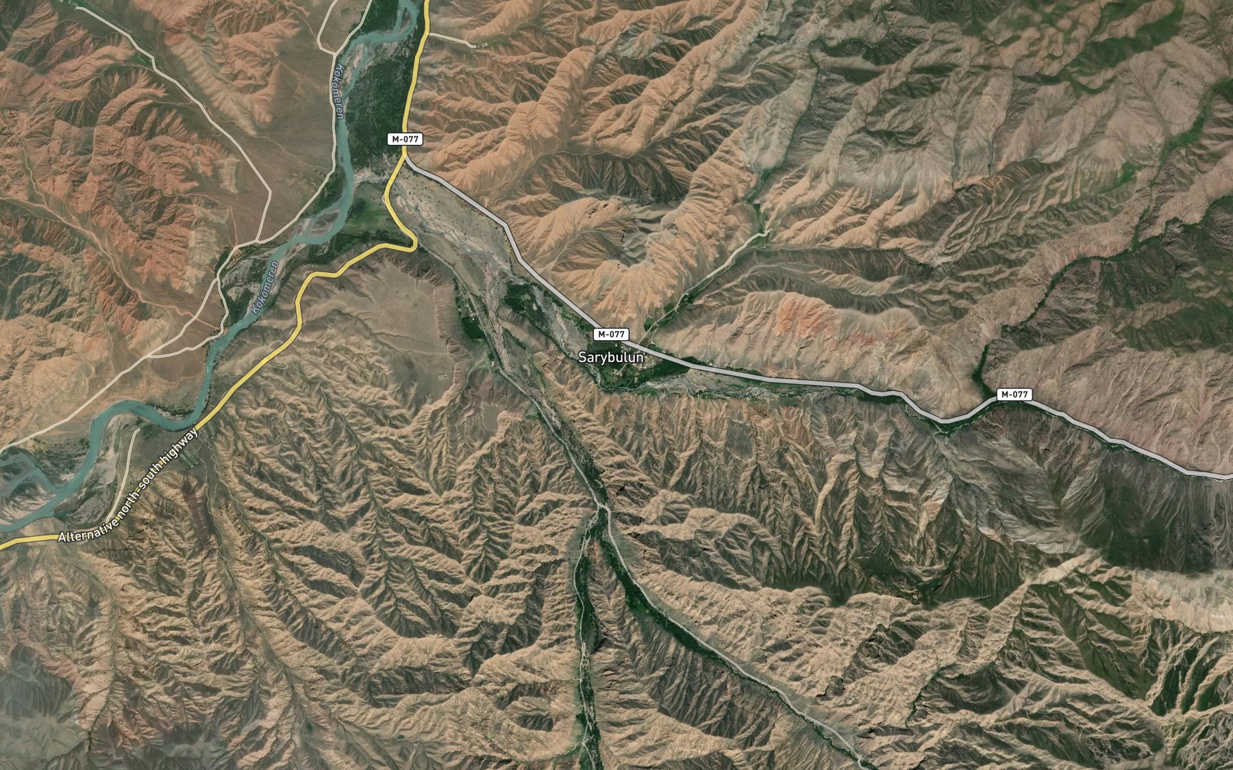 Satellite map of the Uzunbulak