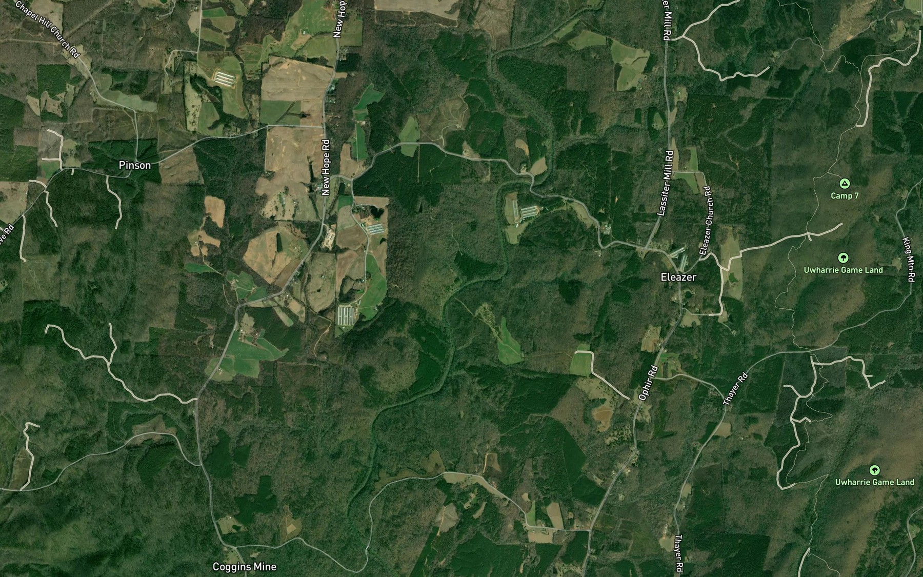 Satellite map of the Narrows Branch