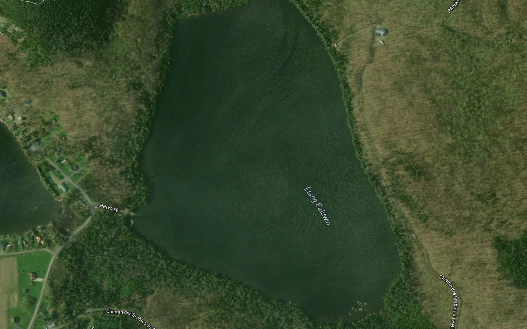 Satellite map of the Petit lac Baldwin