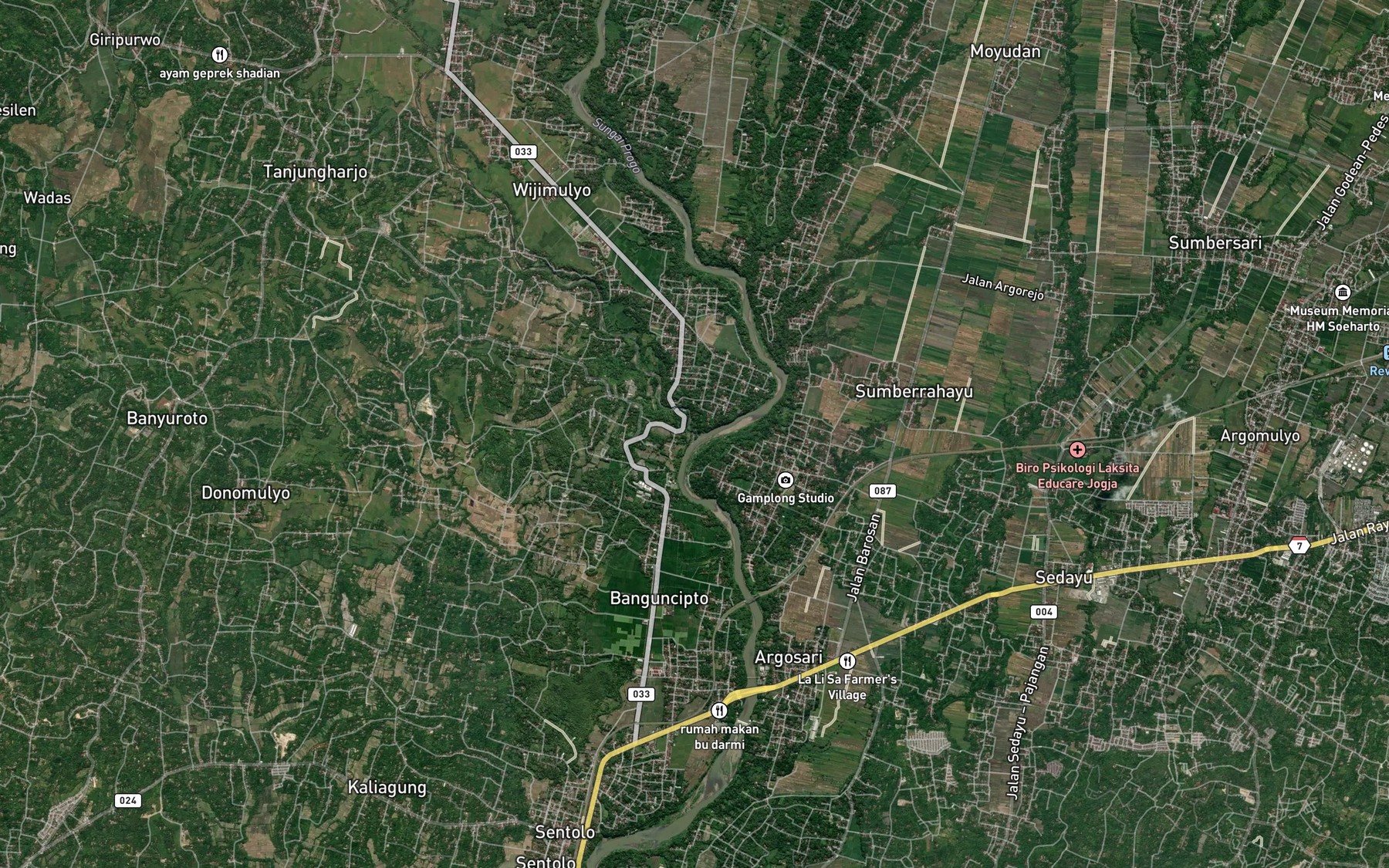 Satellite map of the Kali Kayangan
