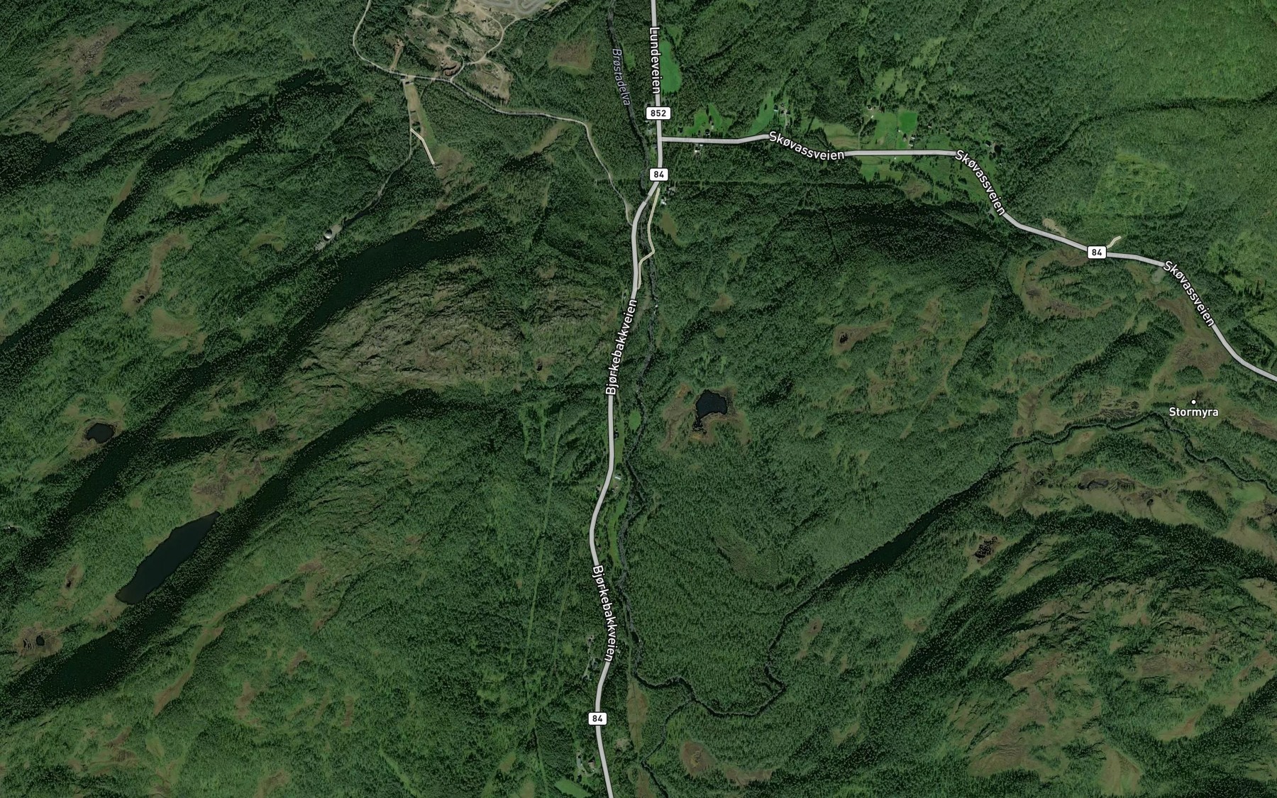 Satellite map of the Molnefossen