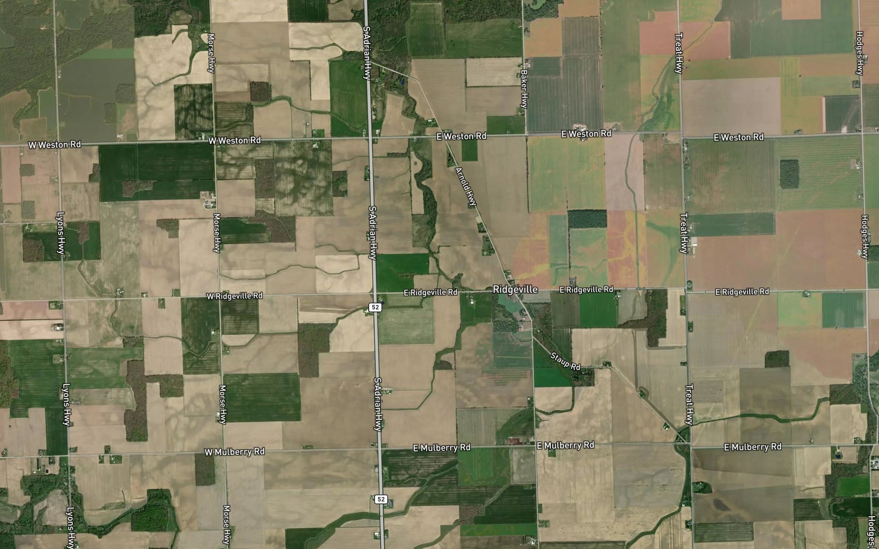 Satellite map of the Nelson Drain