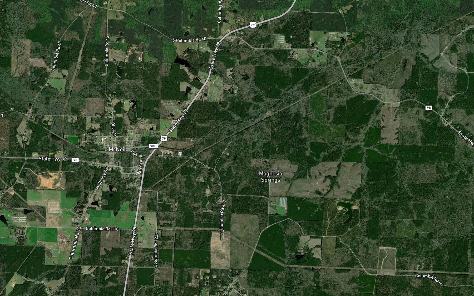 Satellite map of the Magnesia Springs