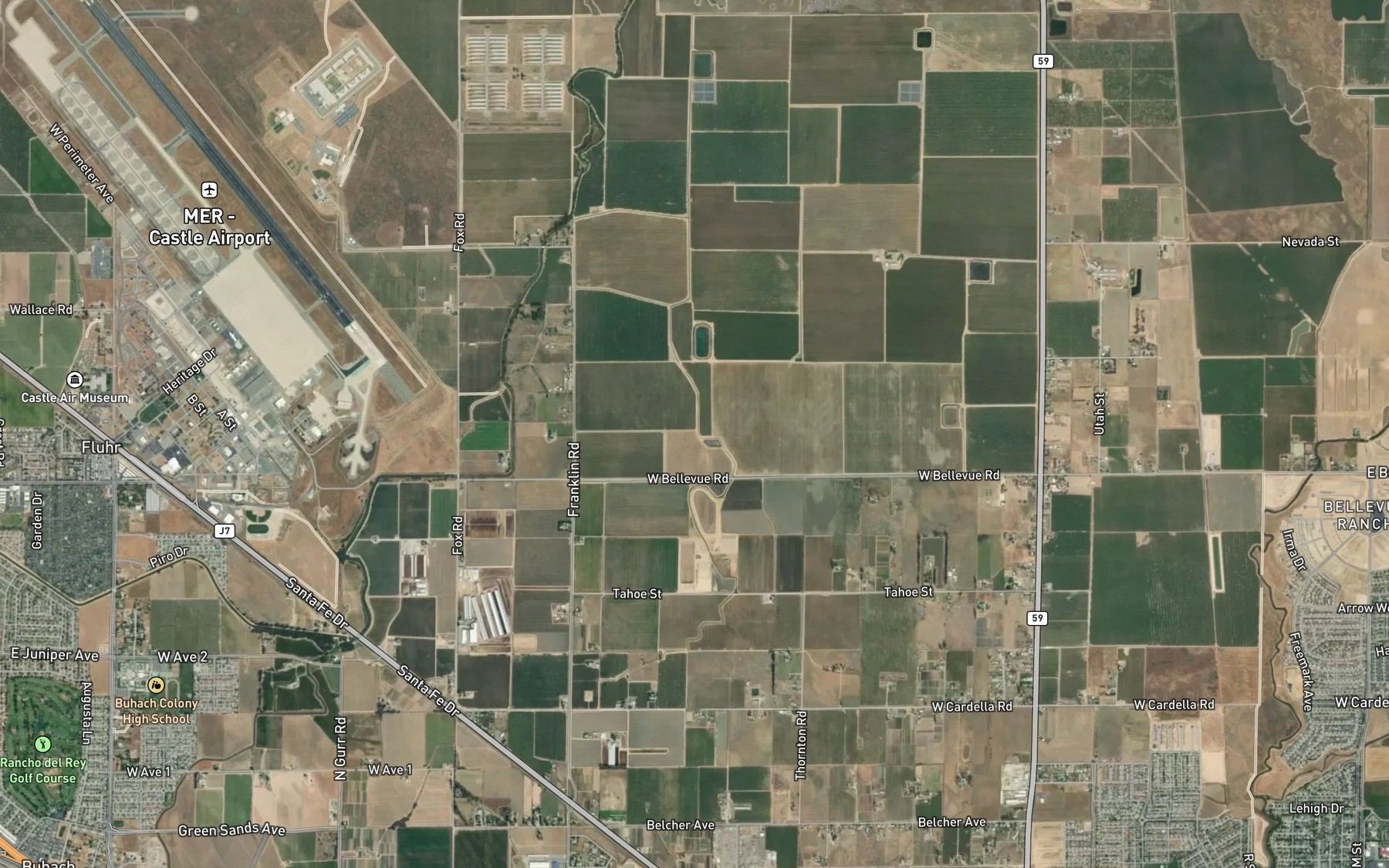 Satellite map of the Henderson Lateral