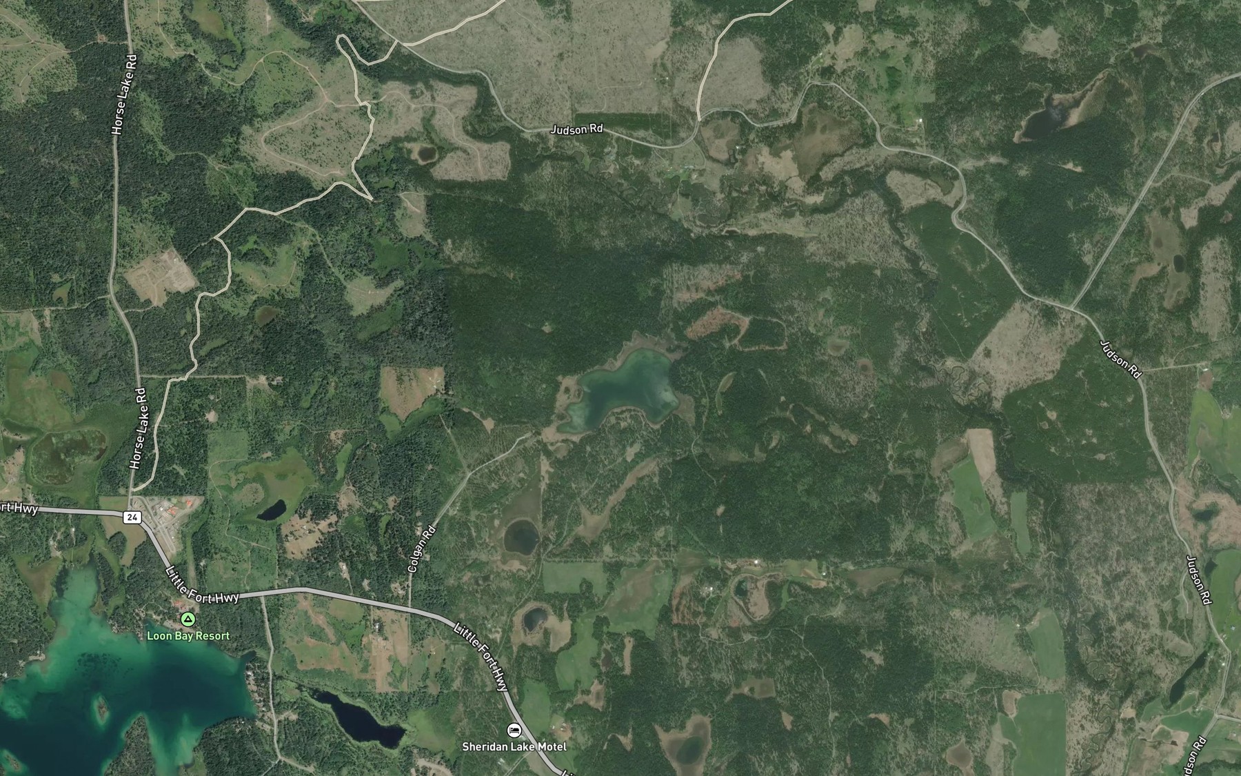 Satellite map of the Lonely Lake