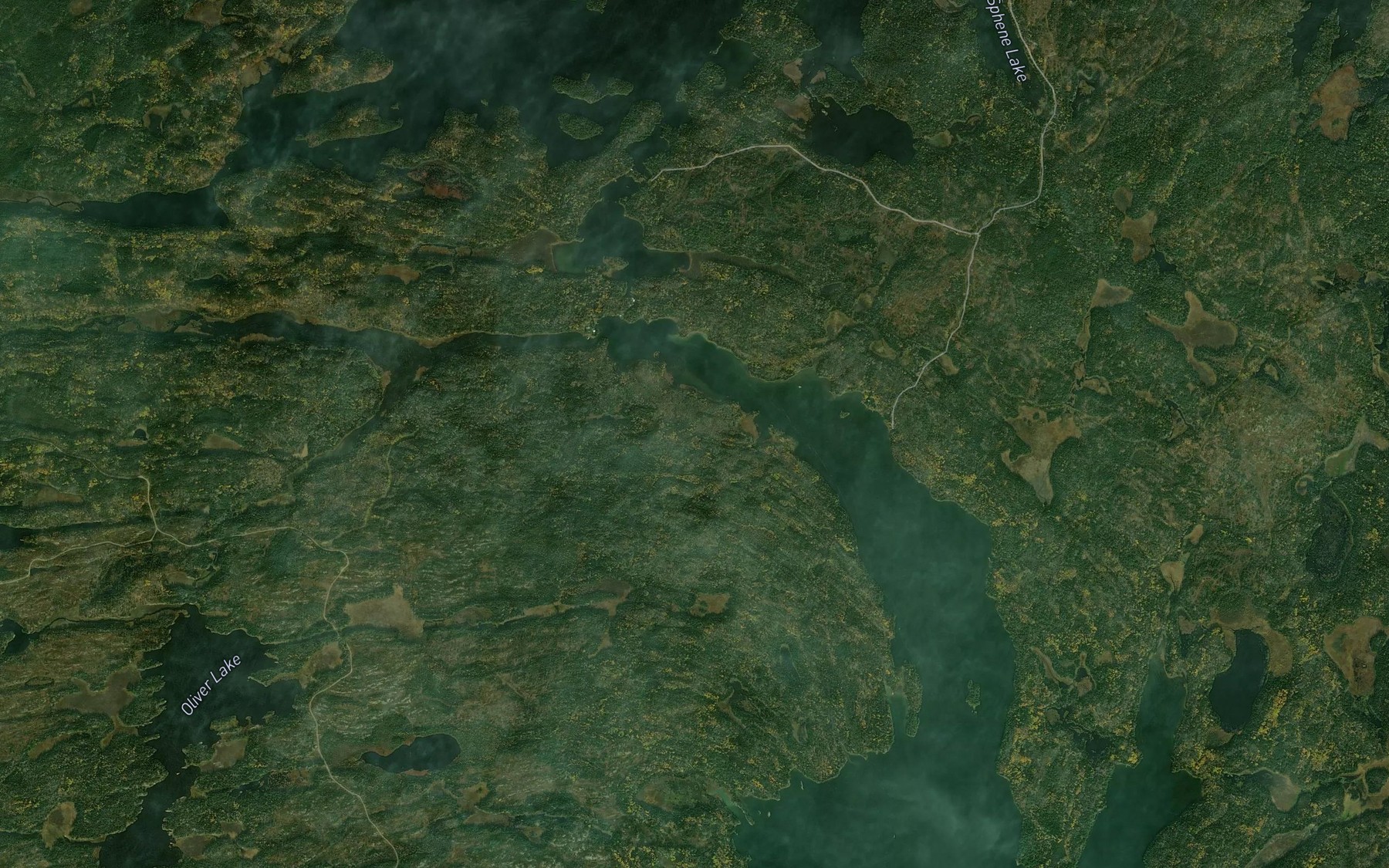 Satellite map of the Manitou River