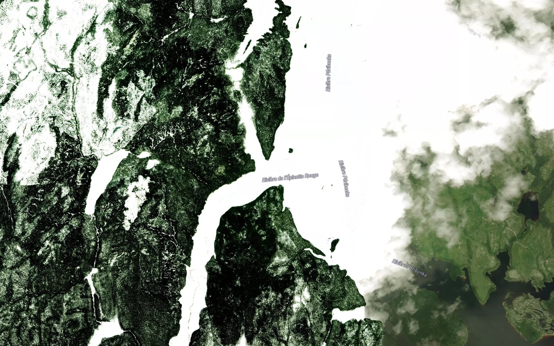 Satellite map of the Riviere de l'Epinette Rouge