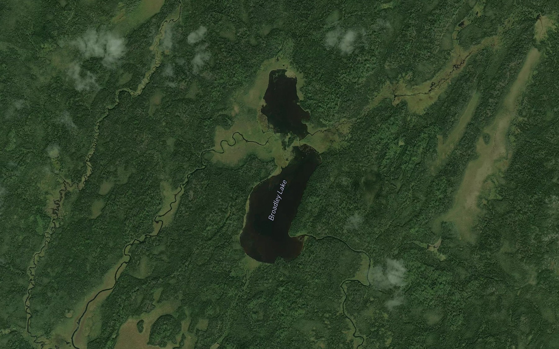 Satellite map of the Broadley Lake