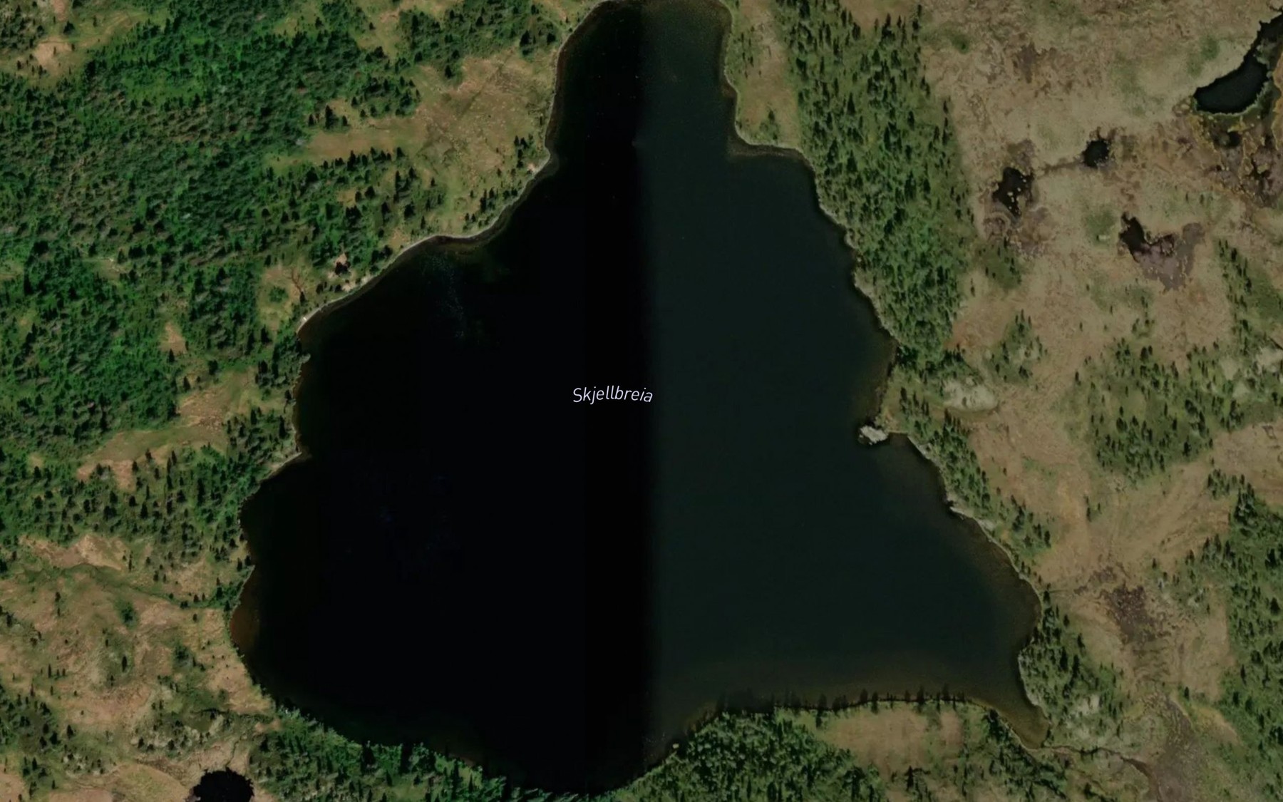 Satellite map of the Skjellbreia