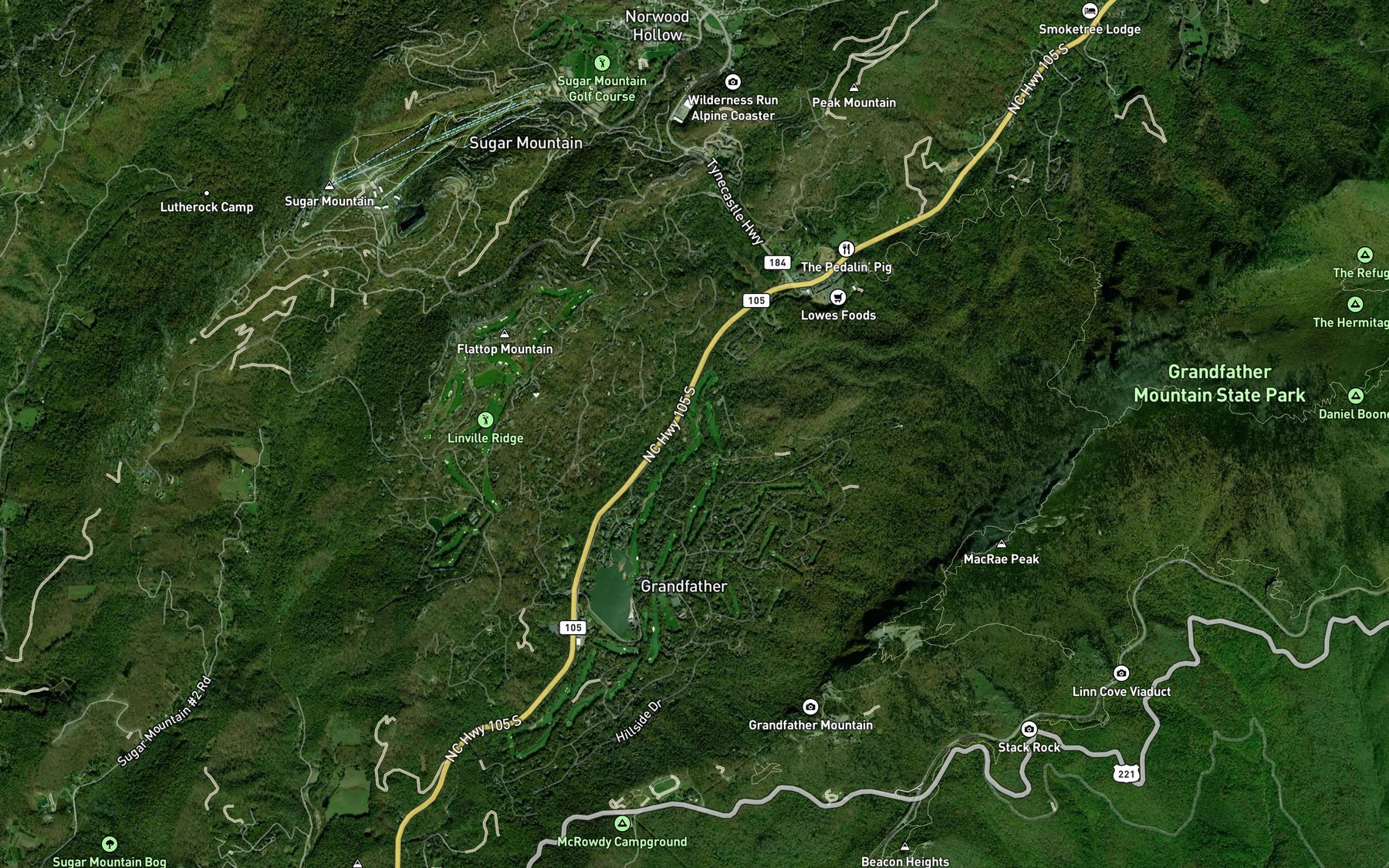 Satellite map of the Little Grassy Creek