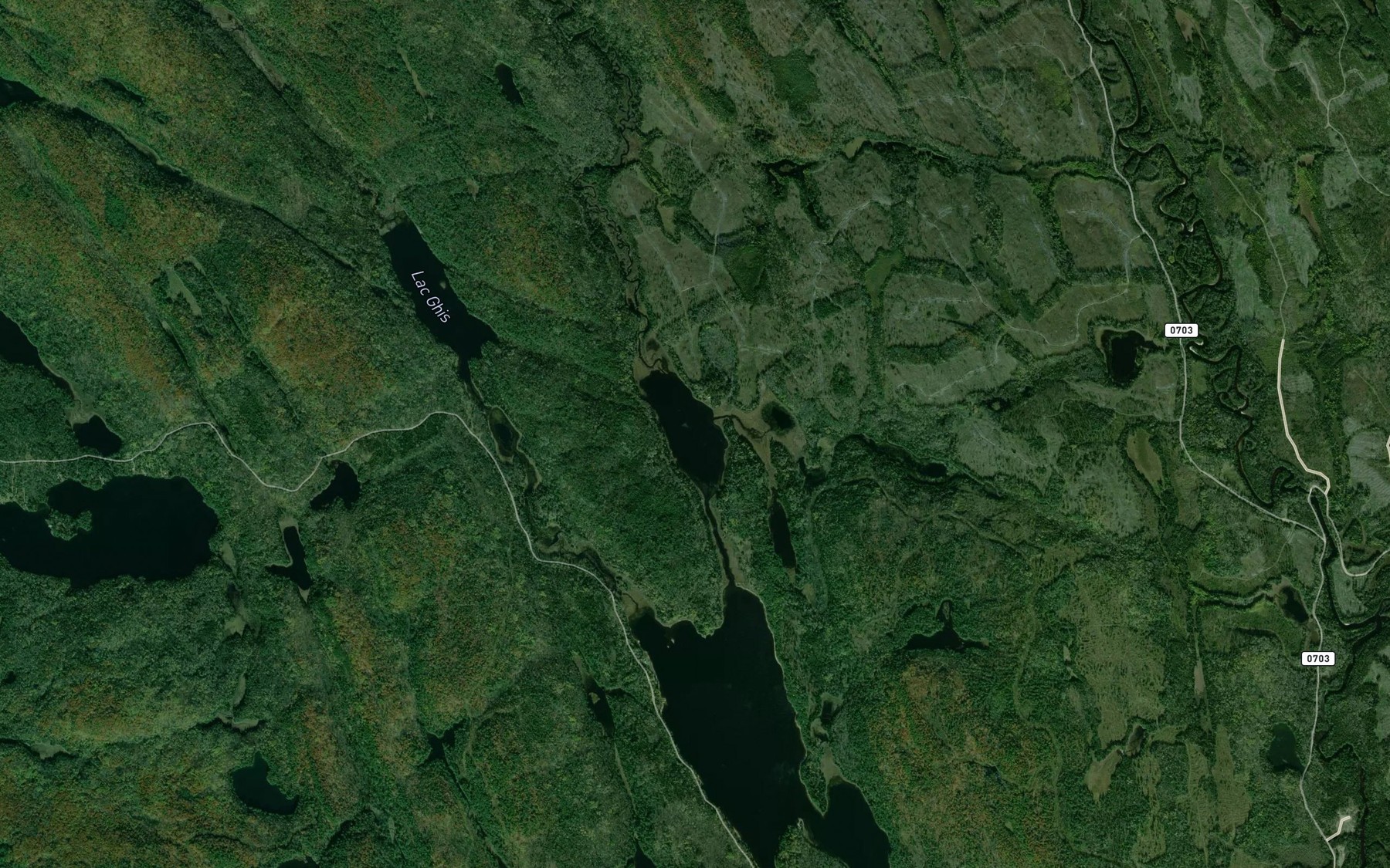 Satellite map of the Petit lac Bertrand