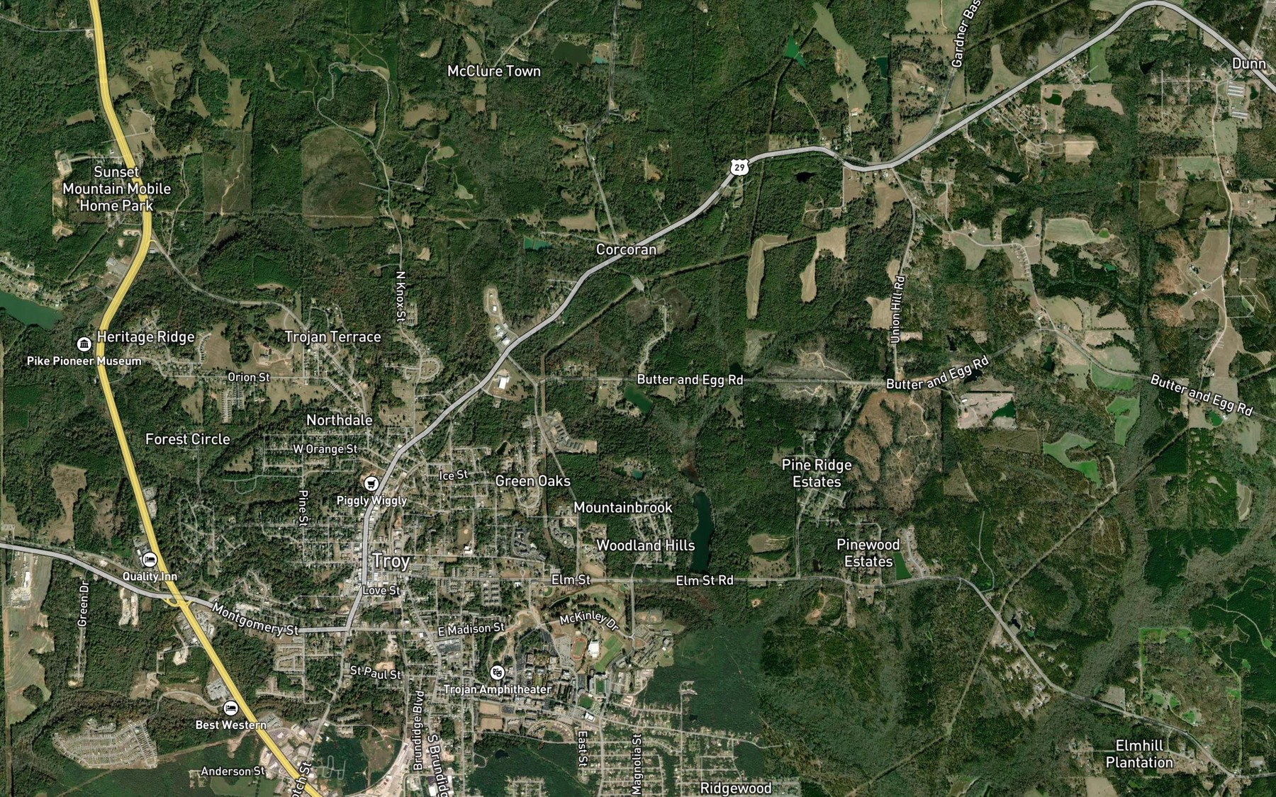 Satellite map of the Heads Pond