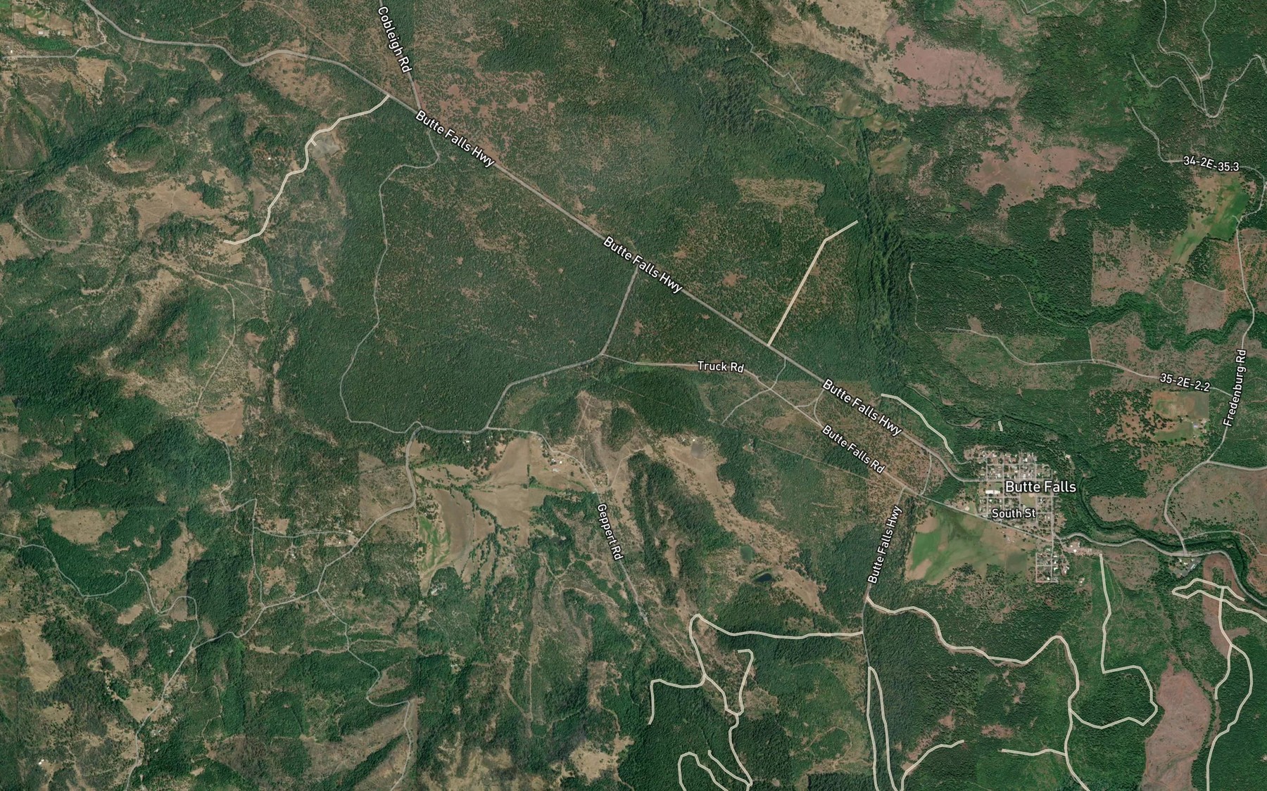 Satellite map of the Medford Aqueduct