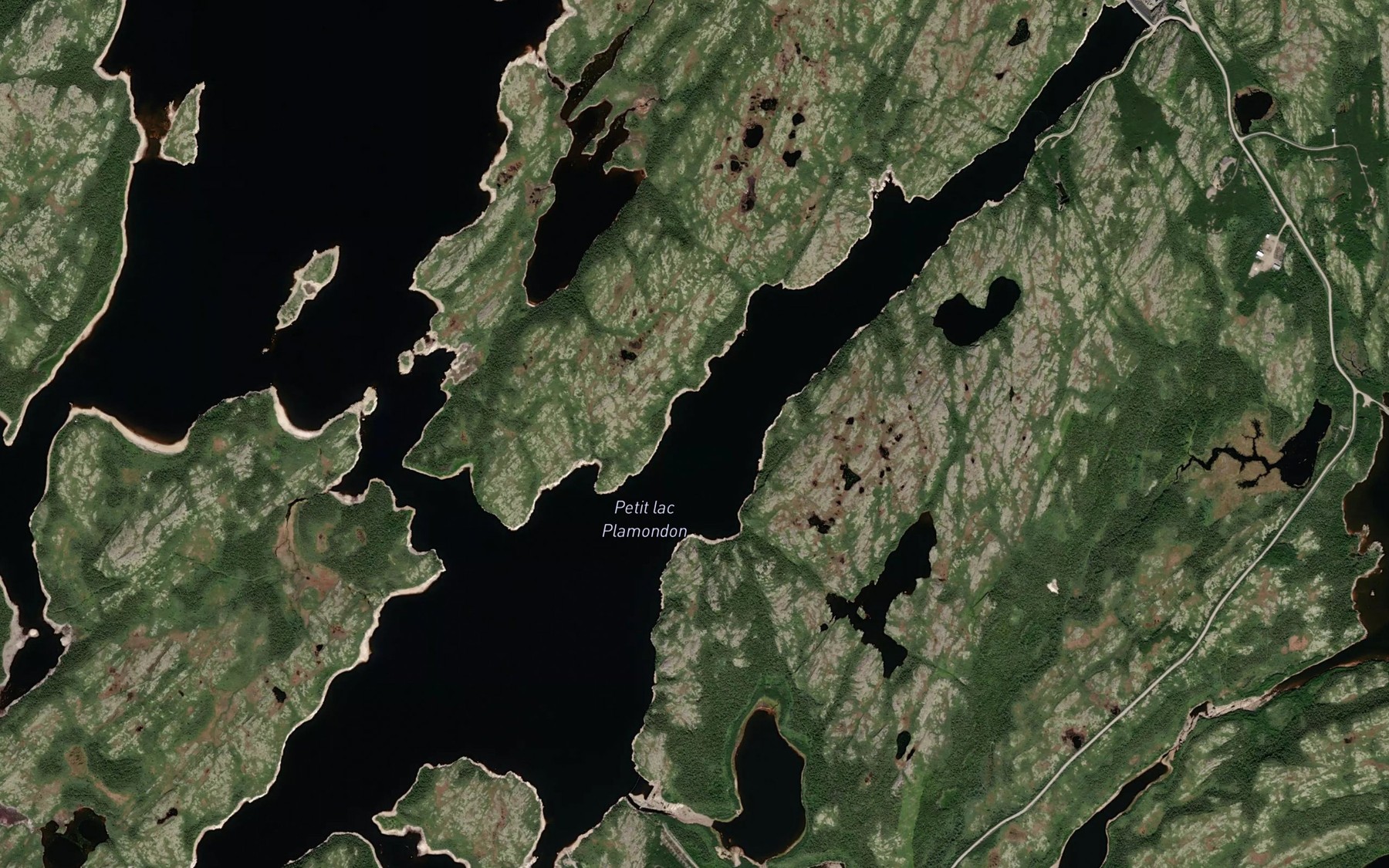 Satellite map of the Petit lac Plamondon