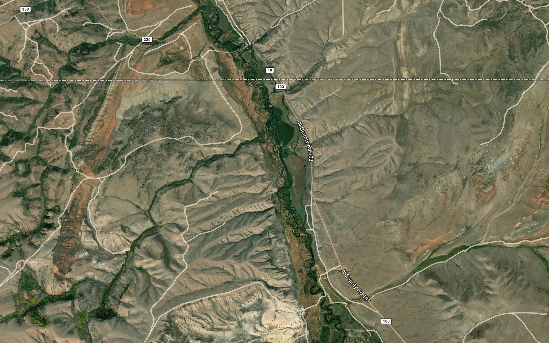 Satellite map of the Warren Ditch