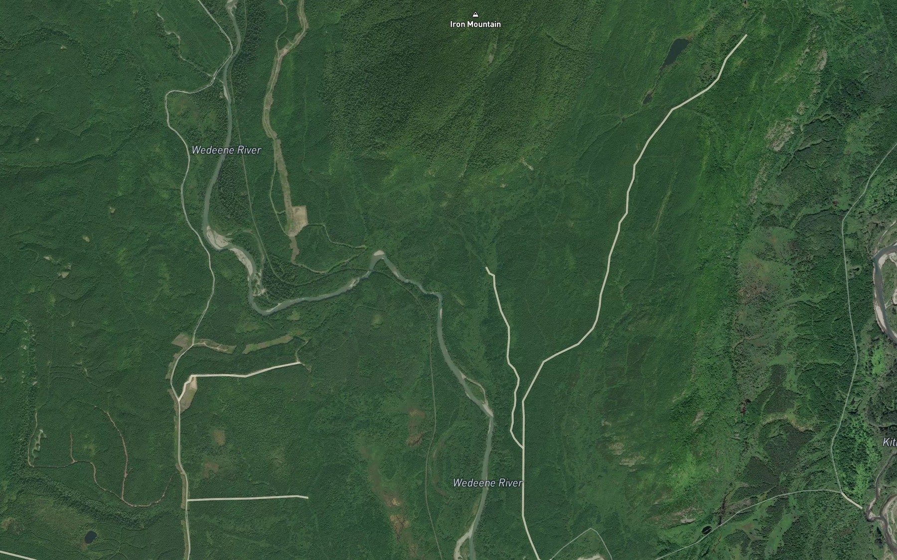 Satellite map of the Iron Mine Creek