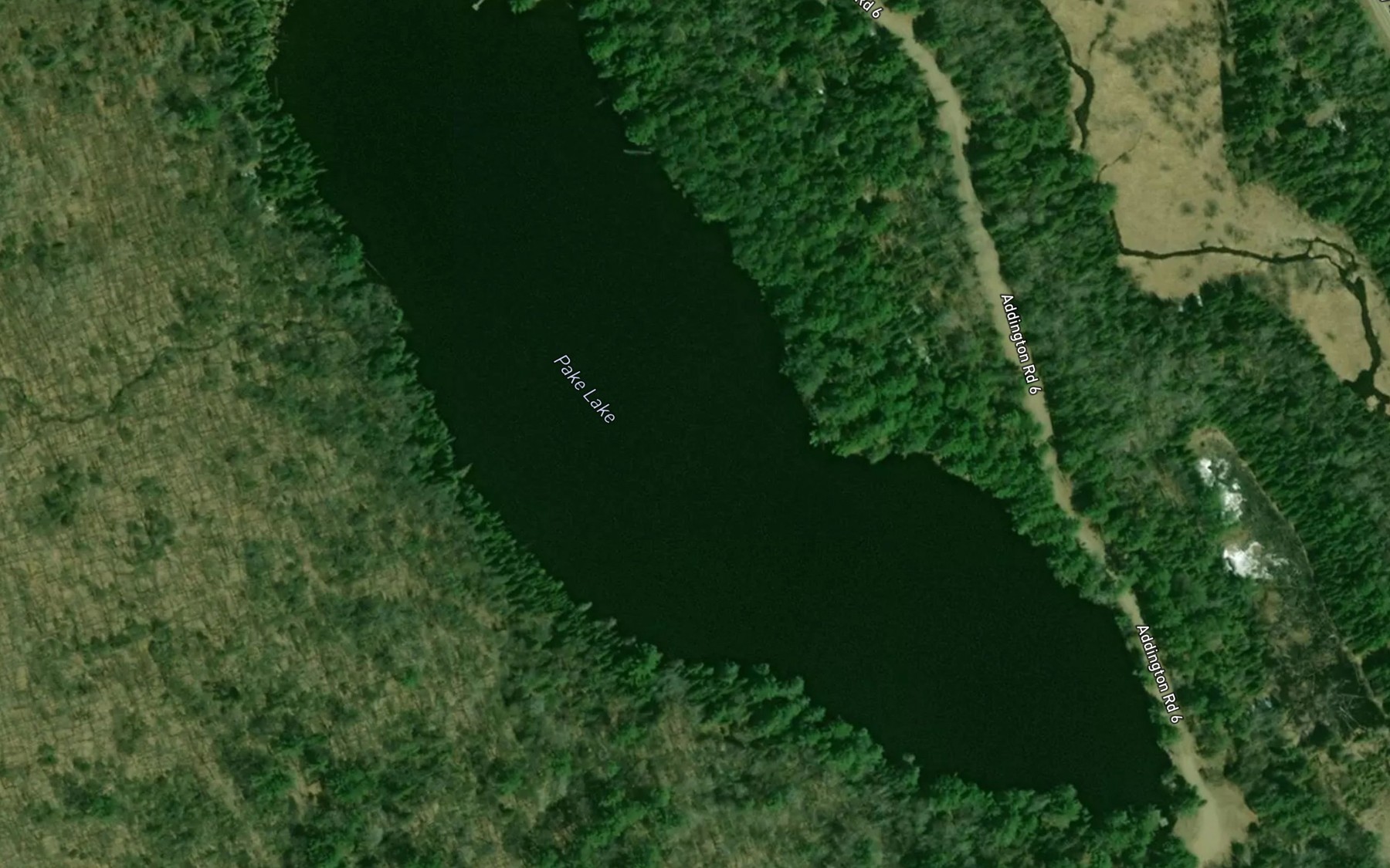 Satellite map of the Pake Lake