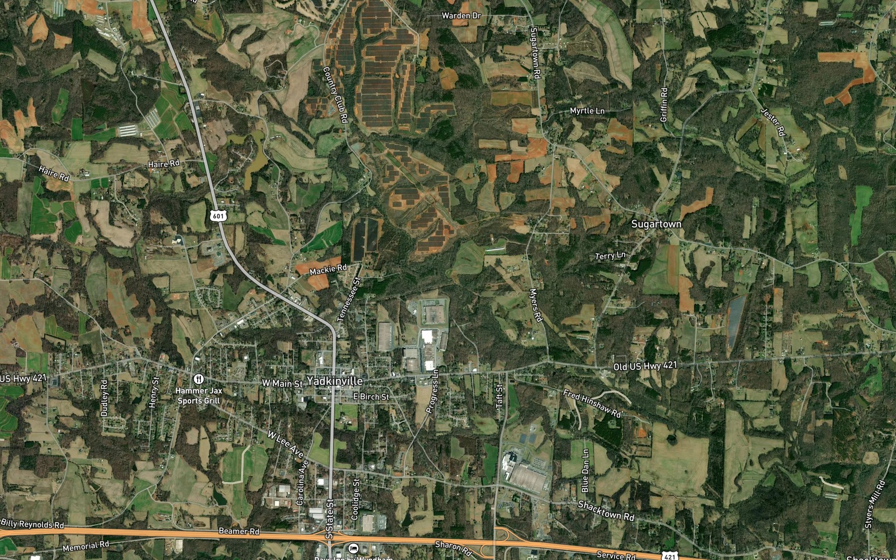 Satellite map of the Town Branch